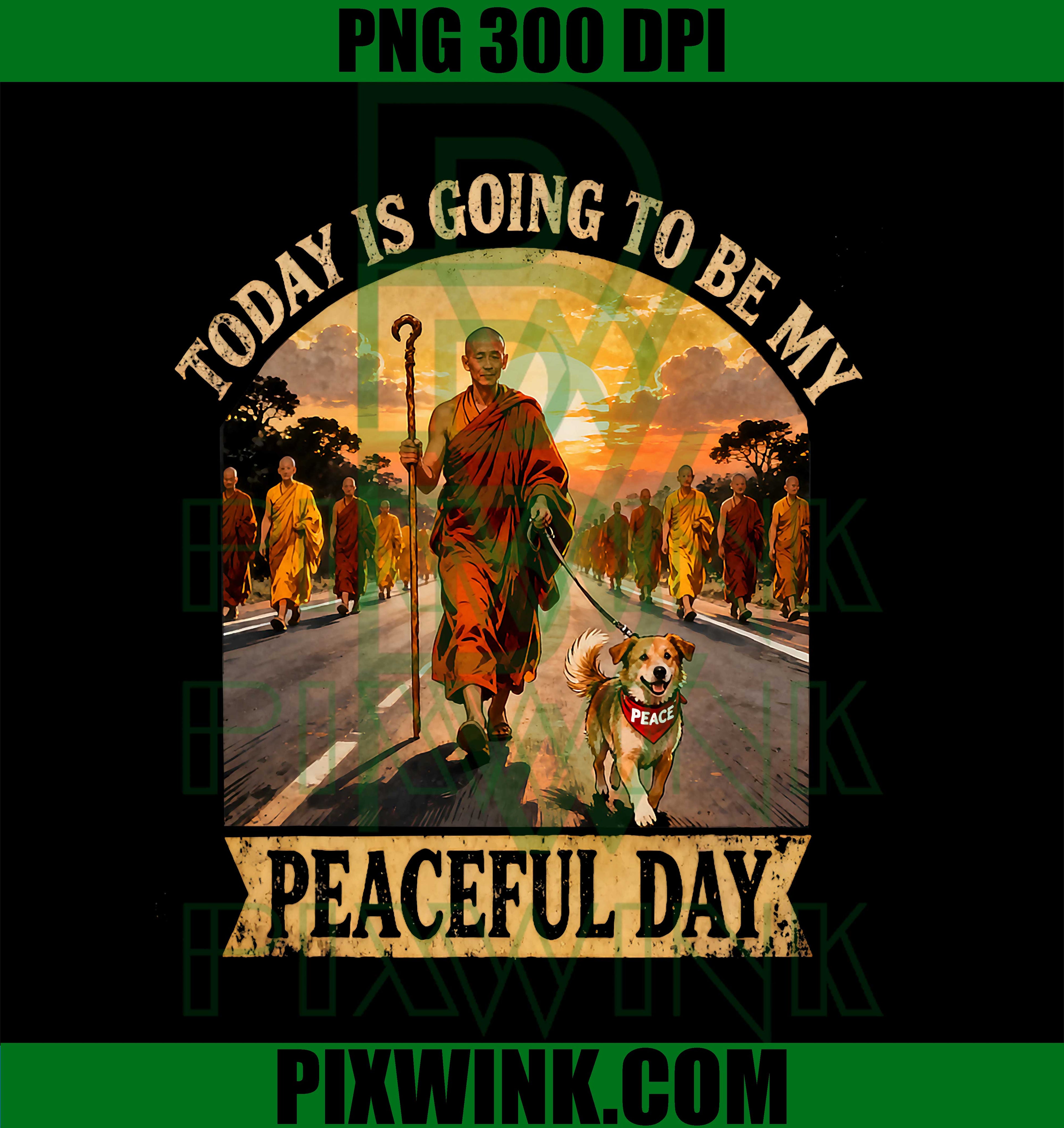 Peaceful Day Quote PNG, Walk For Peace PNG, Calm Mind Message PNG