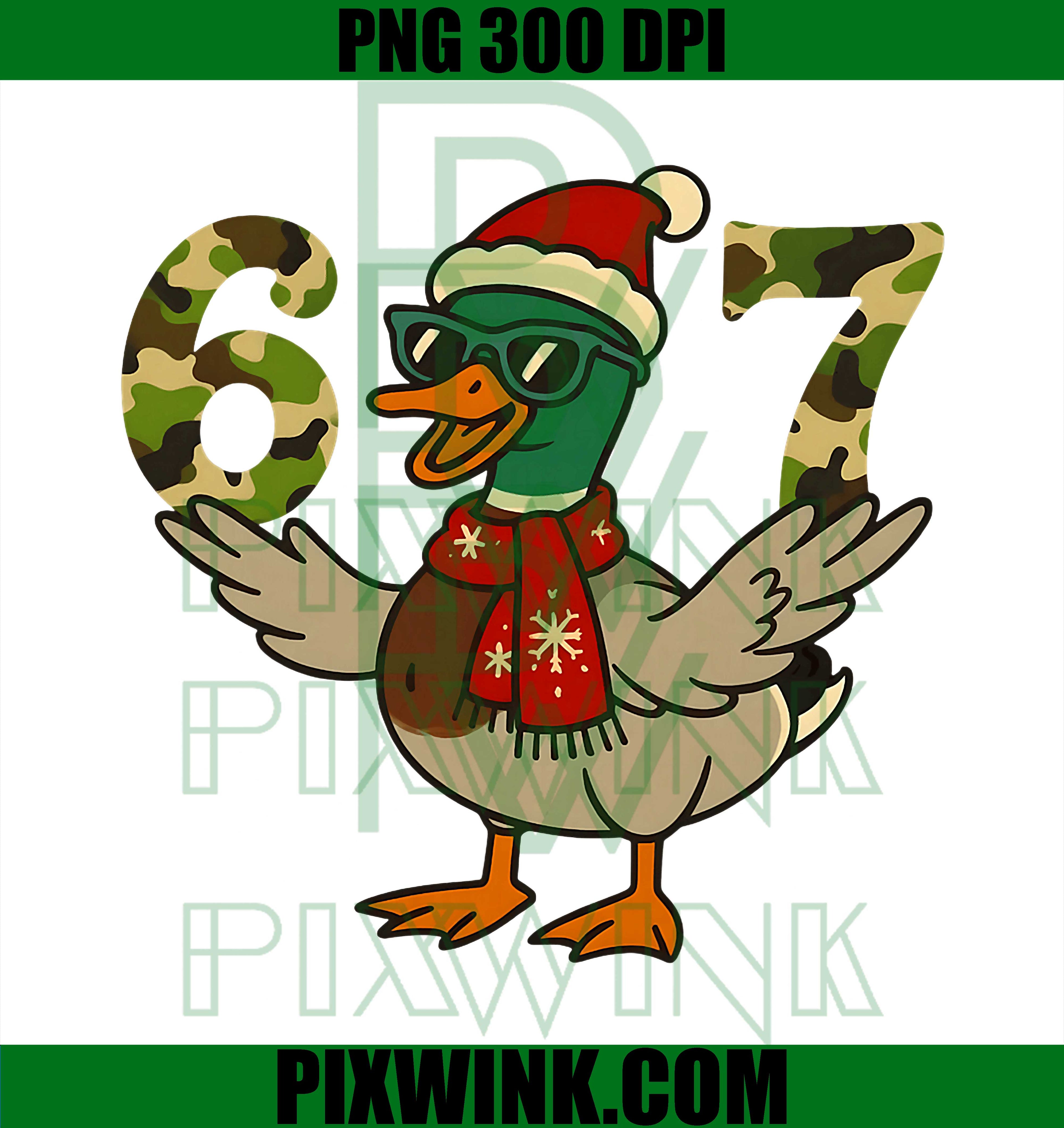67 Mallard Duck PNG, Funny Christmas 6 7 Meme Camo Hunting PNG
