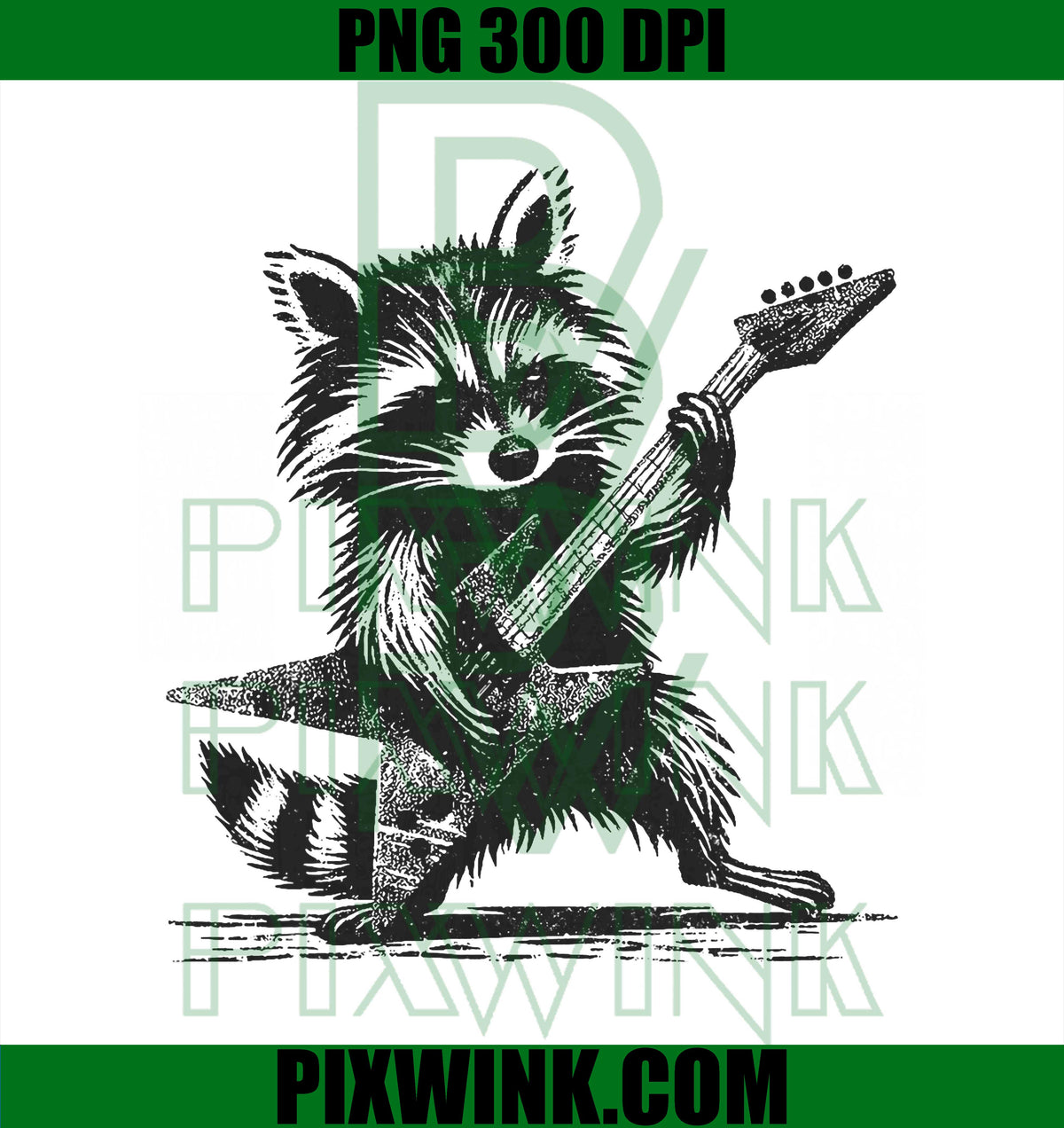 Raccoon Rock Music PNG, Band Kids Rocker PNG