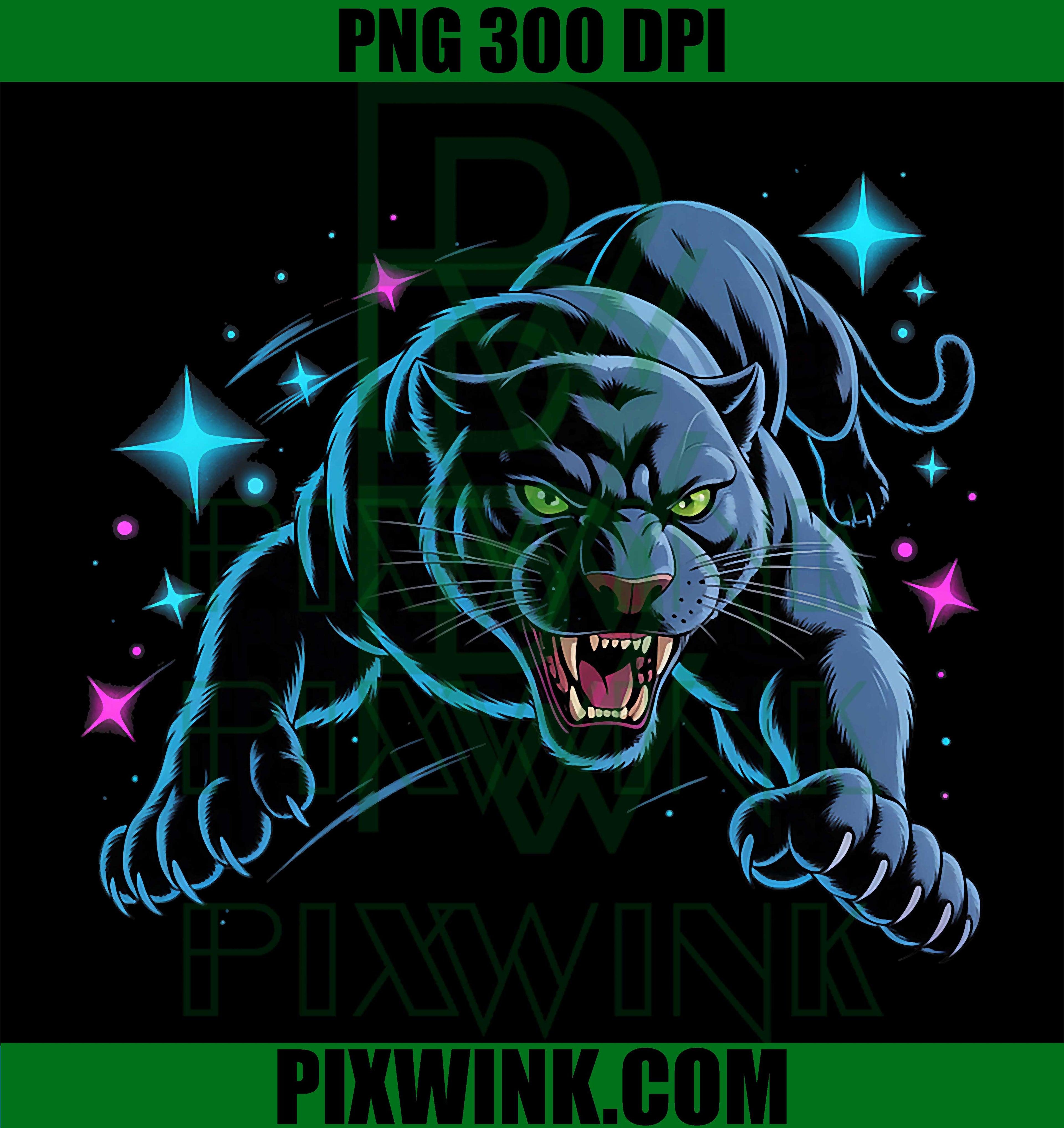 Fierce Black Panther PNG, Attack Animal Graphic Design PNG