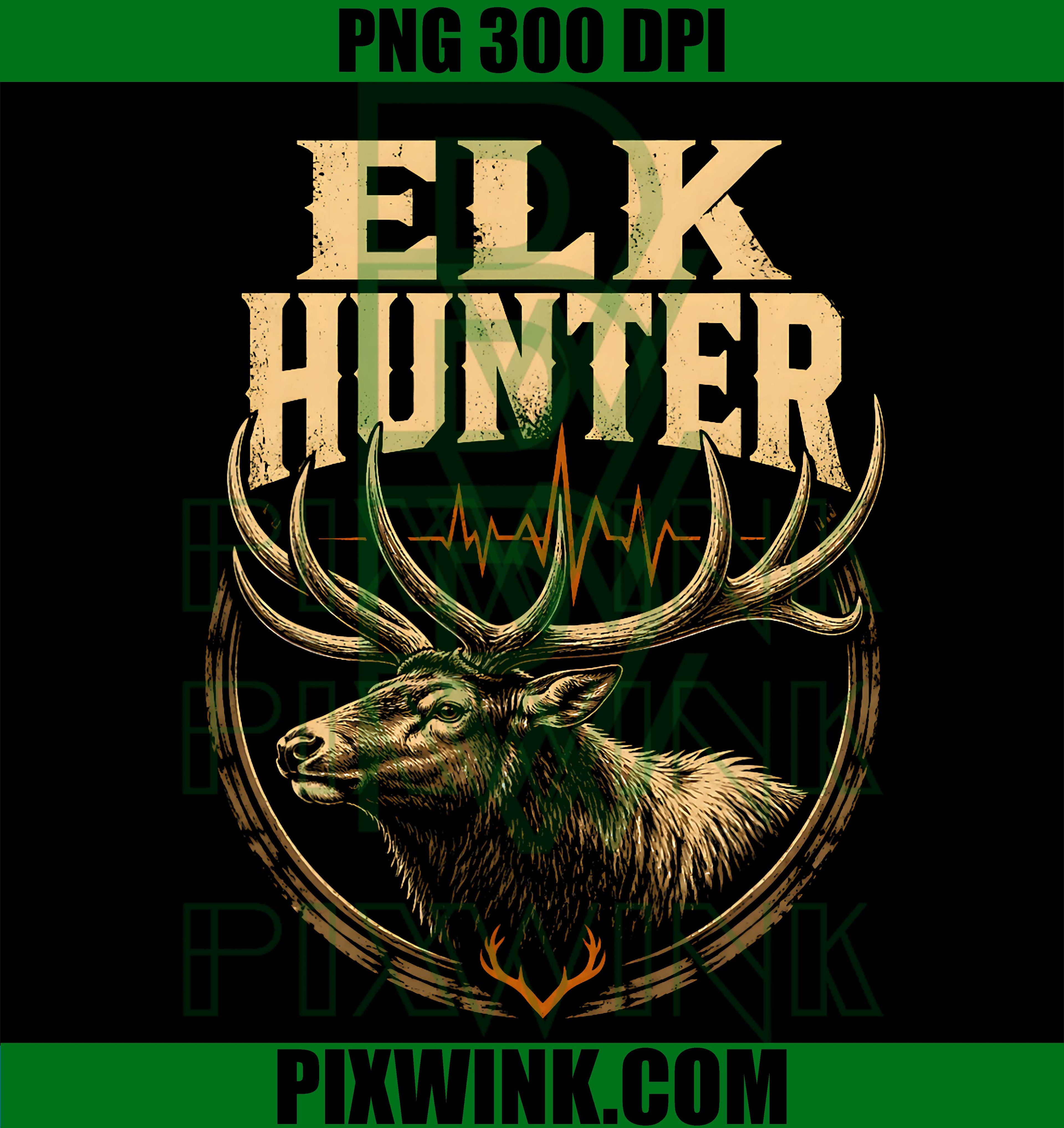 Bull Elk Hunter PNG, Elk Hunting Heartbeat PNG