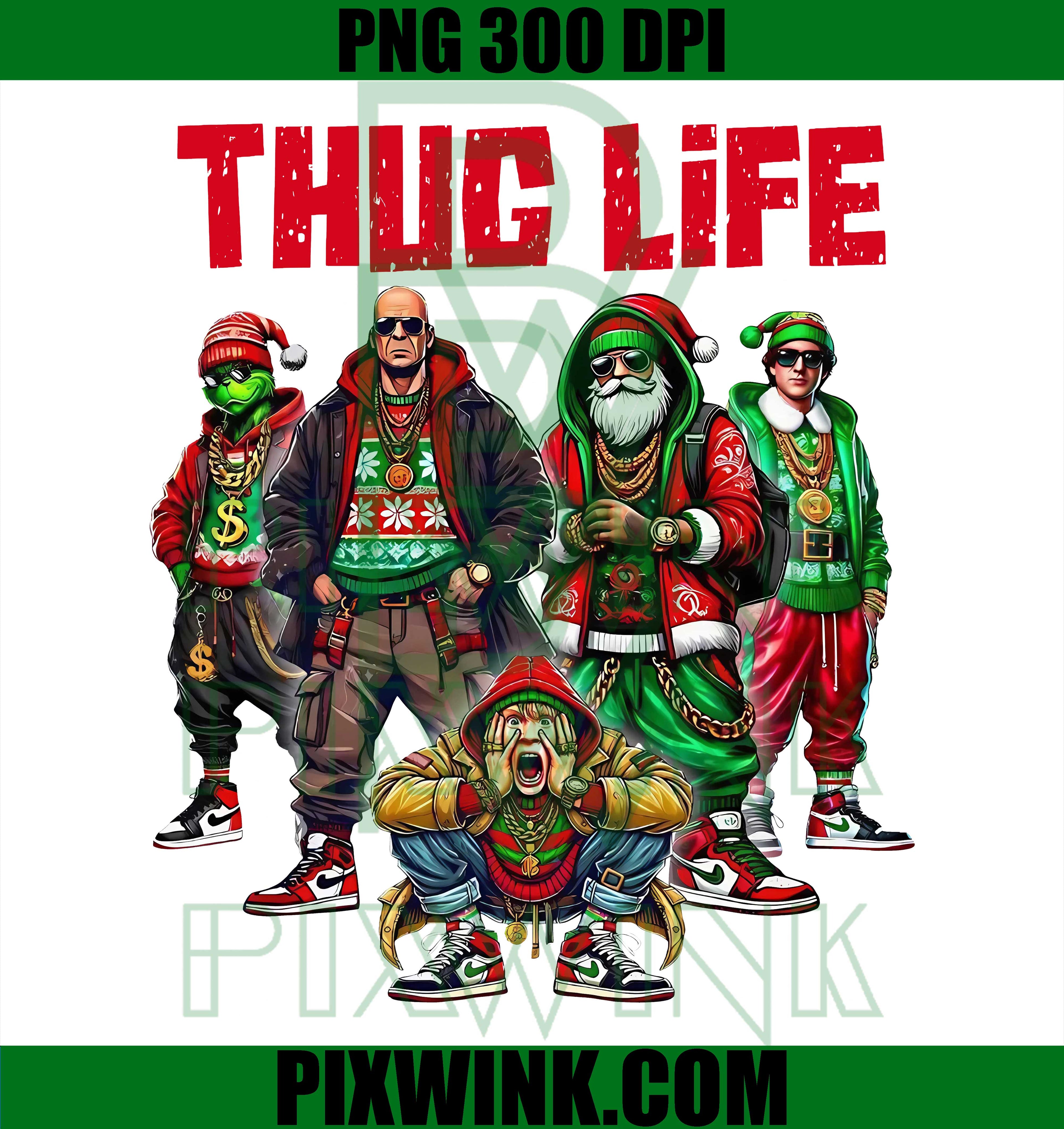 Christmas Movie PNG, Holiday Thug Life PNG, Xmas Slasher Art PNG