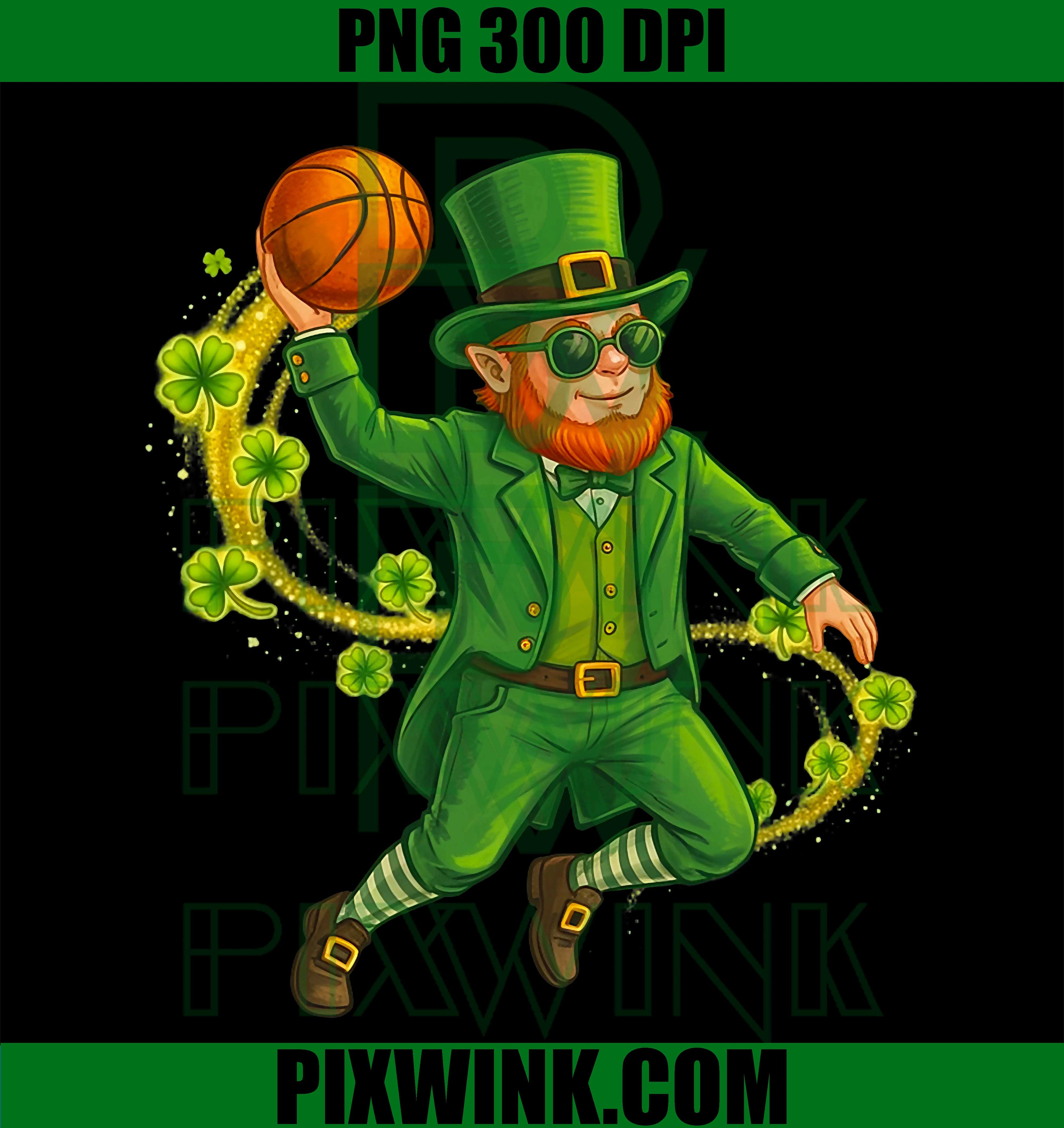 Basketball St Patrick’s Day Leprechaun PNG, Lucky Irish Basketball Boys PNG