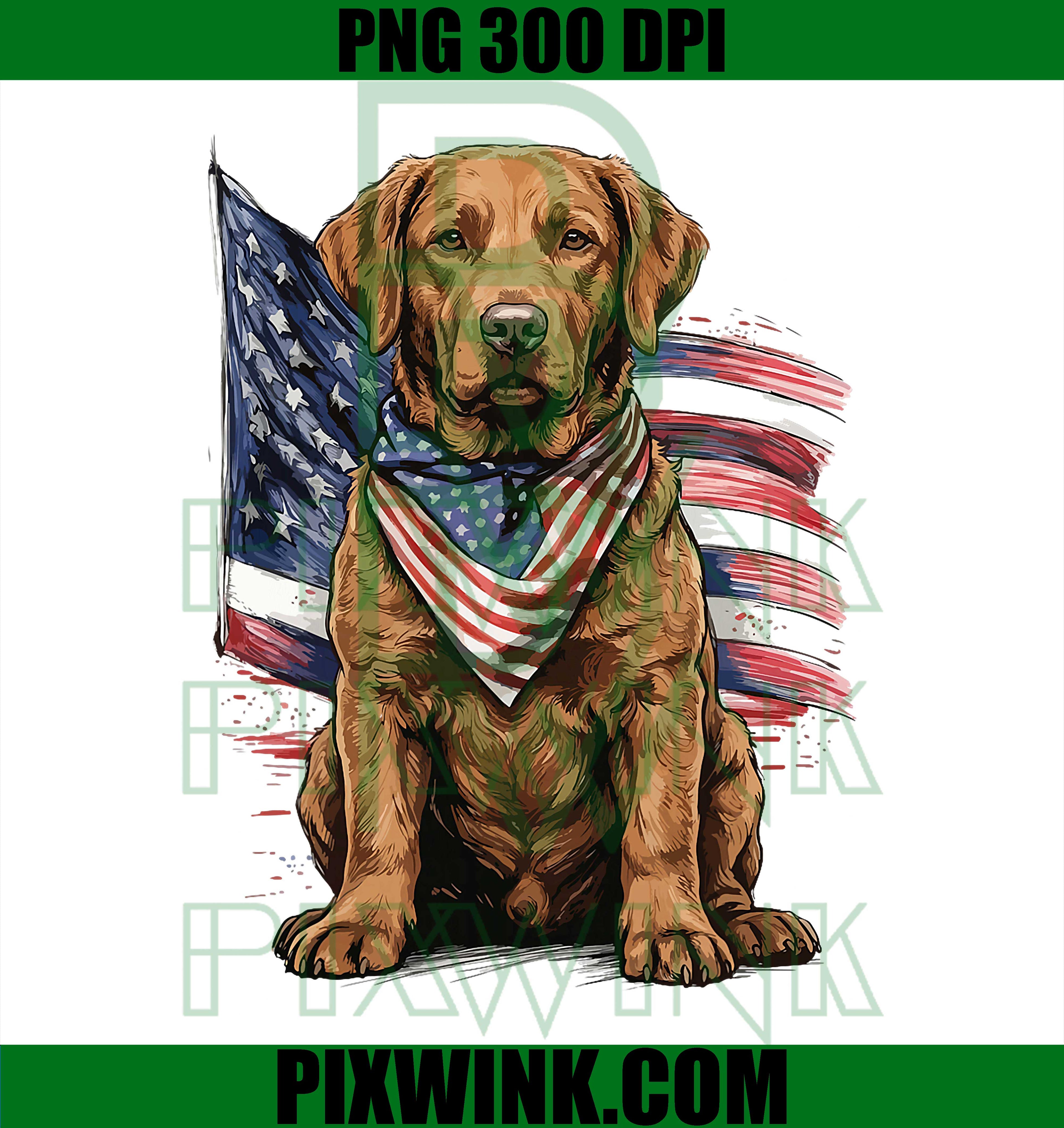 Chesapeake Bay Retriever 4th of July PNG, Patriotic American Flag Dog PNG