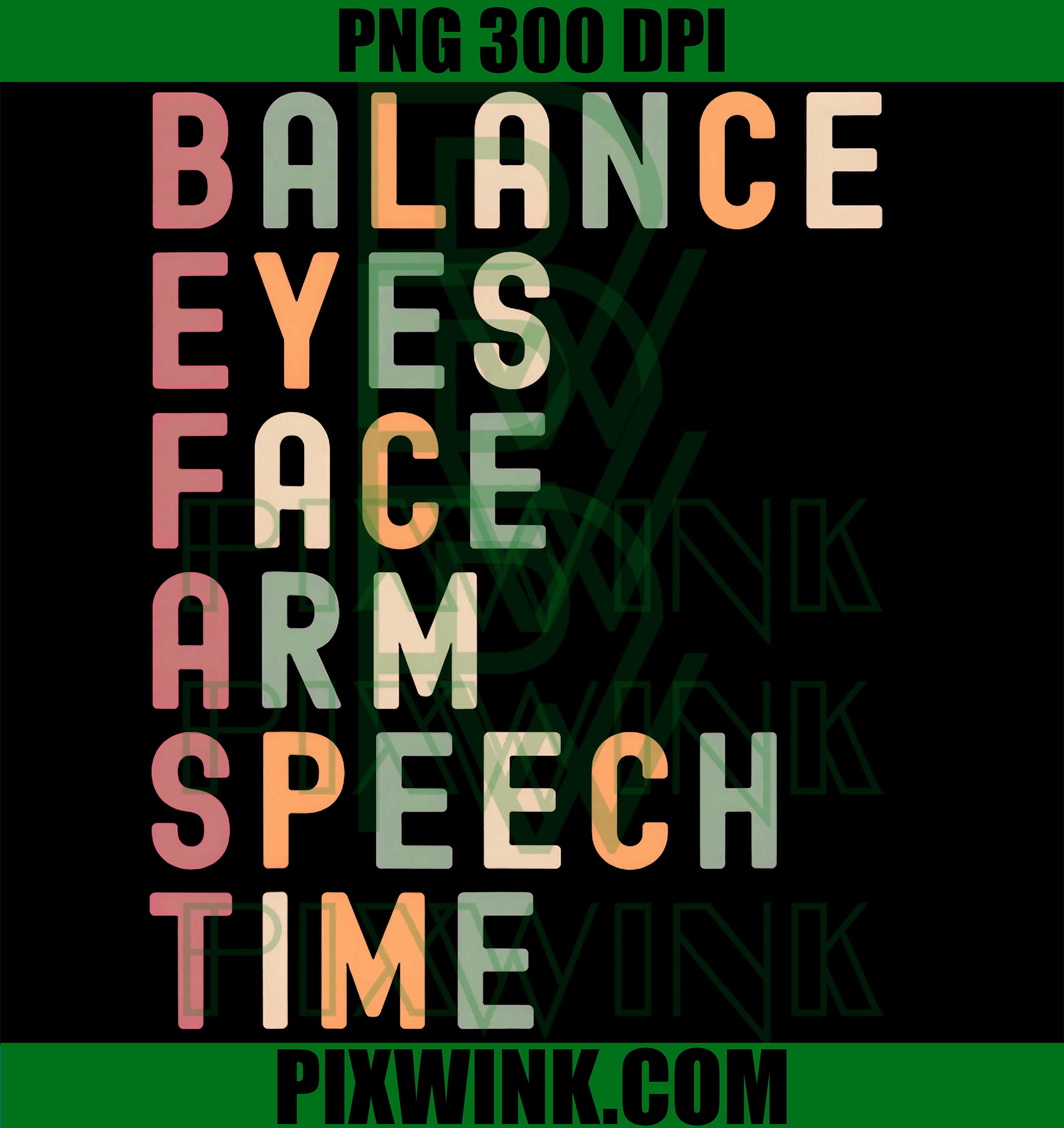 Stroke Awareness BE FAST Acronym PNG, Neuro ICU Nurse Retro Design PNG