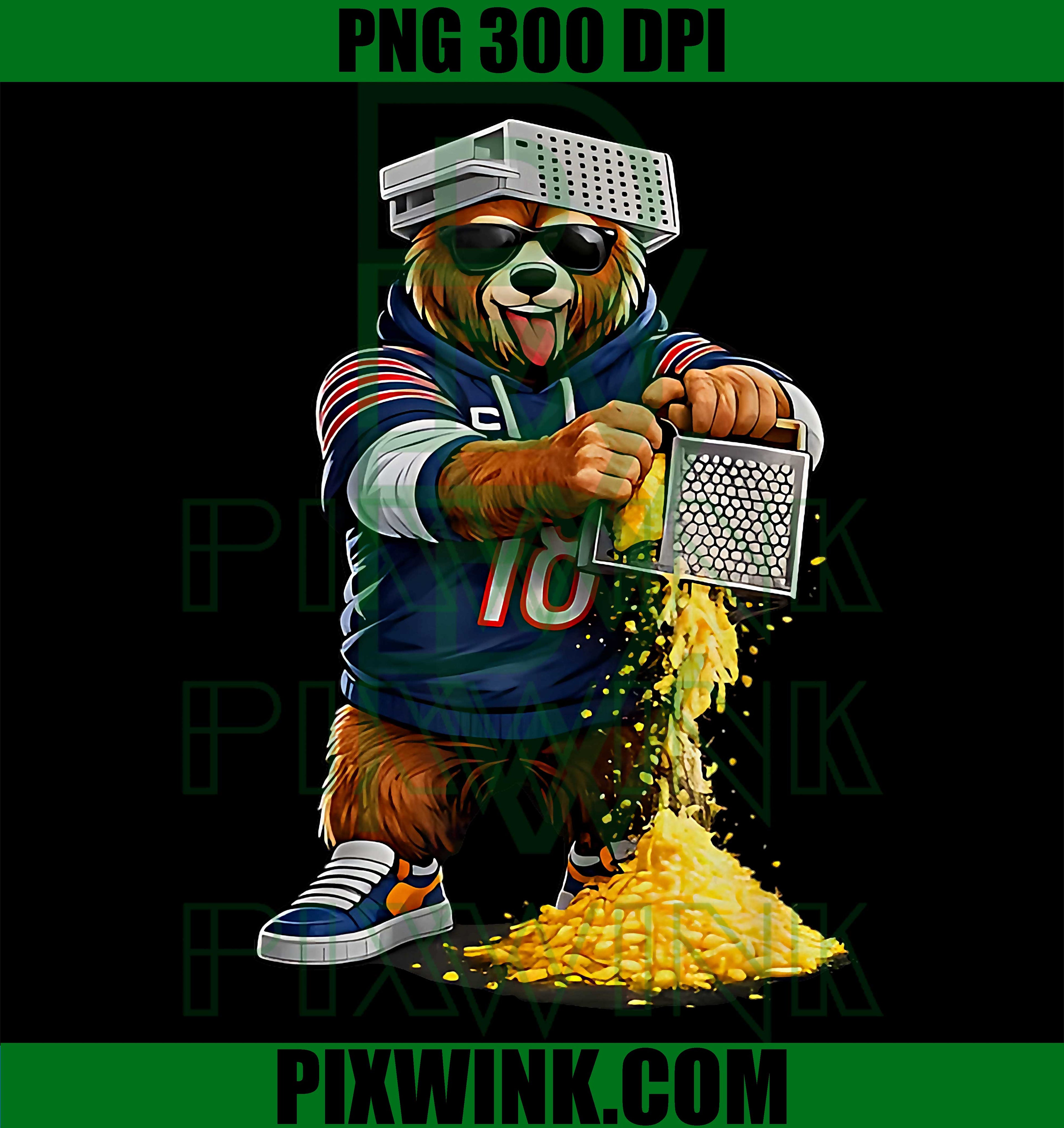 Bear with Cheese Grater Hat PNG, Sunglasses Bear PNG, Fun Animal PNG