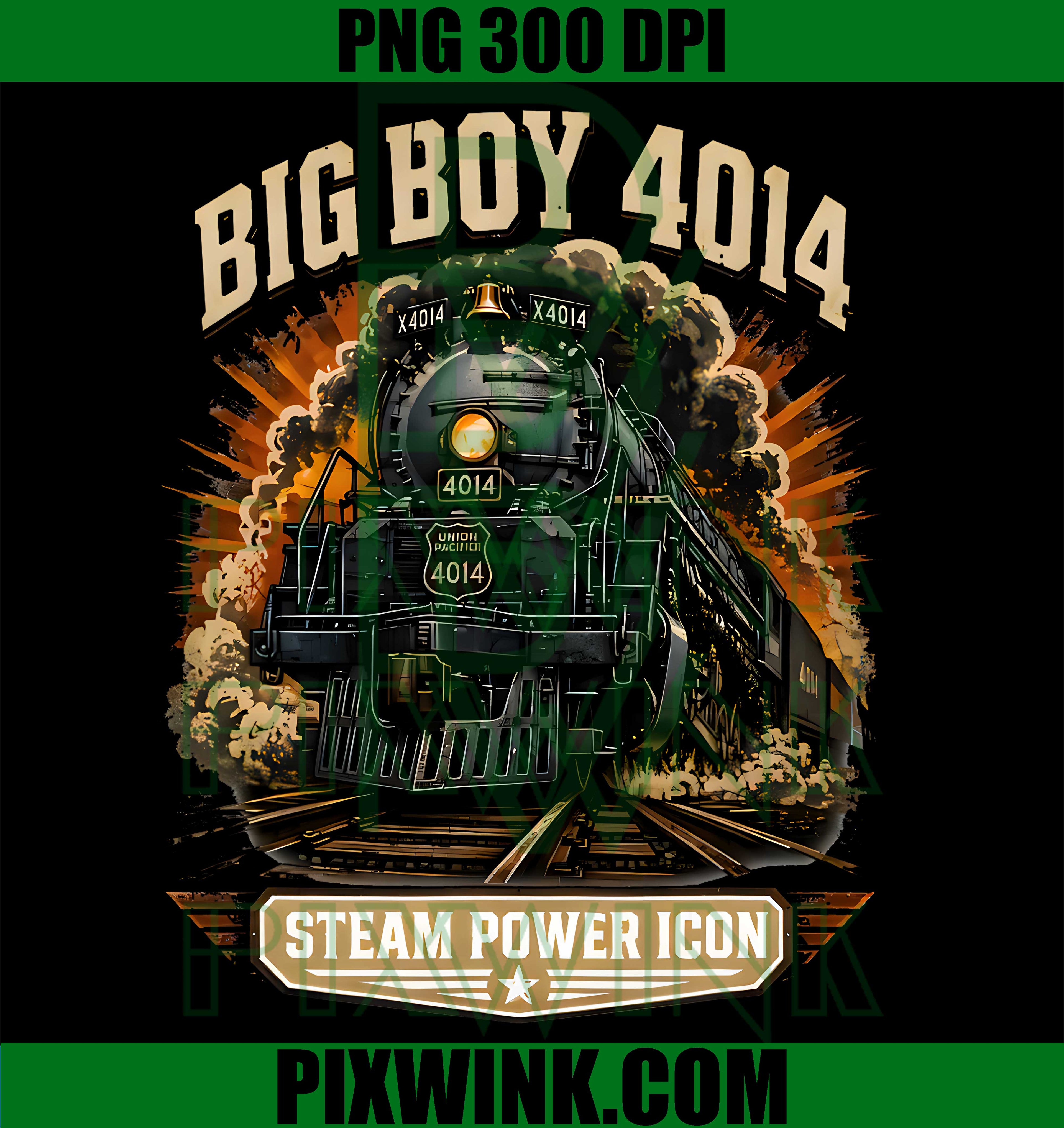 Big Boy 4014 Steam Engine PNG, Vintage Railroad Locomotive Train PNG
