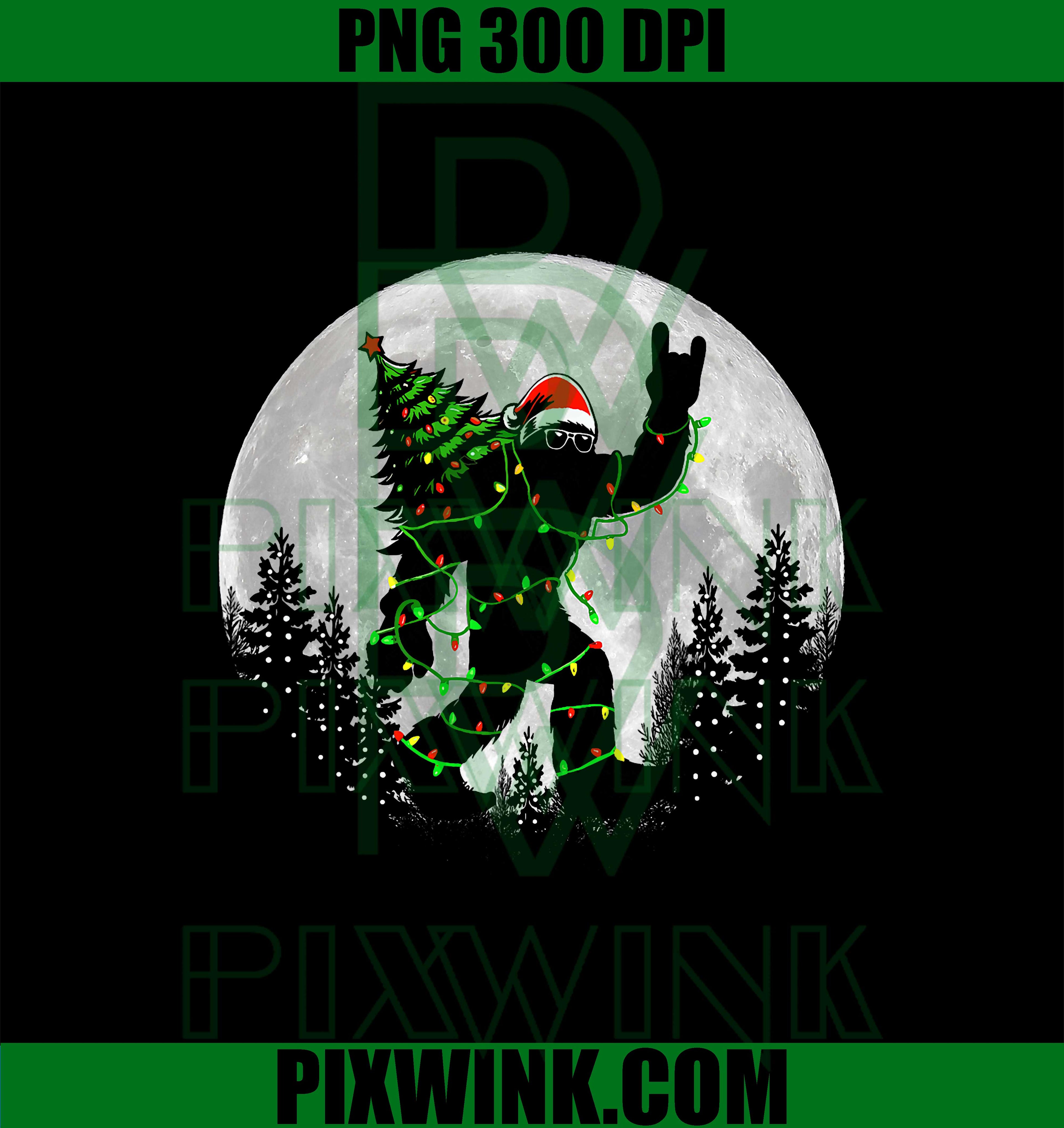Santa Bigfoot Christmas Tree PNG