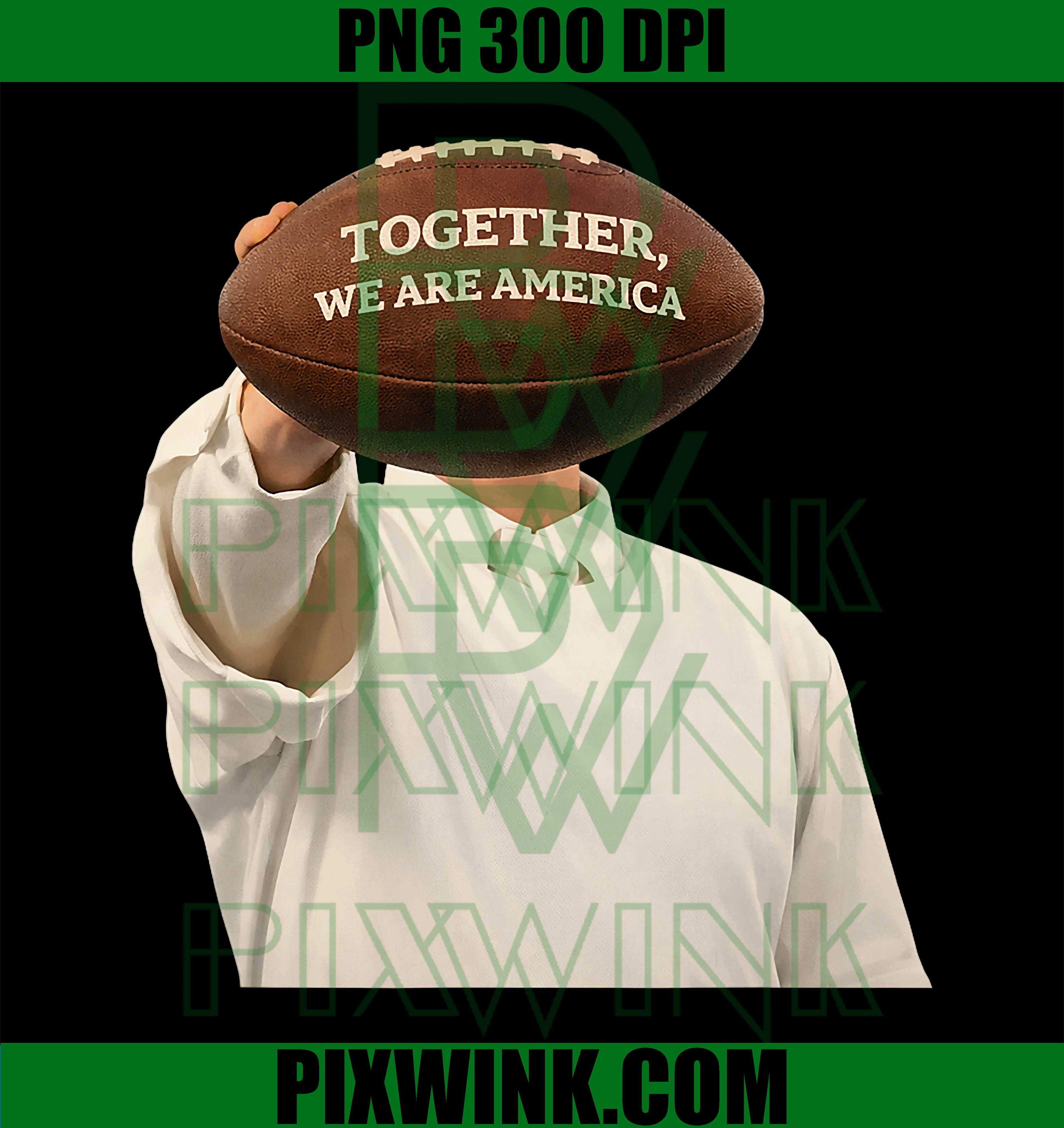 Together We Are America Football Unity PNG, USA Map Unity Design PNG