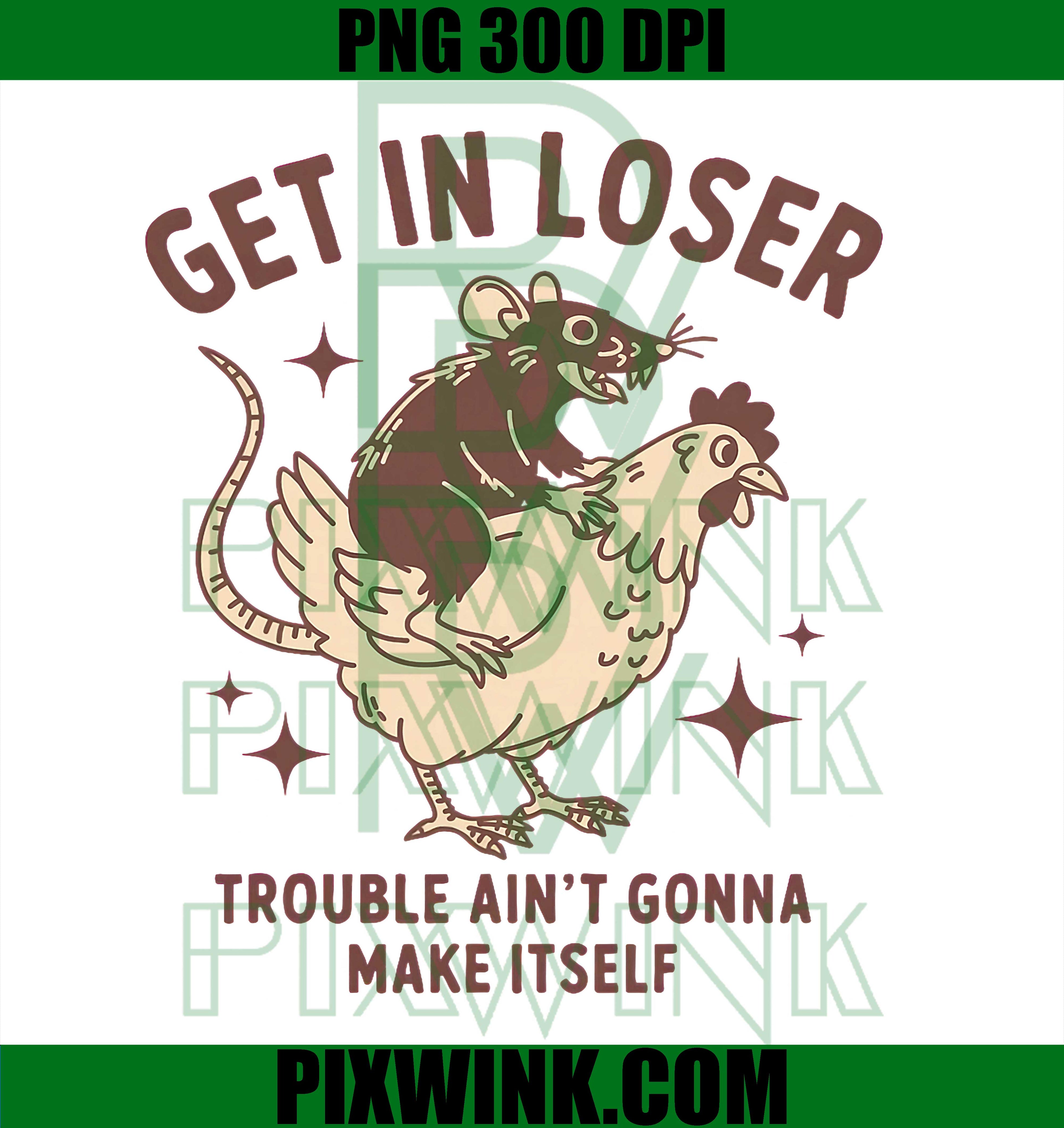 Get In Loser PNG, Opossum Meme PNG, Trouble Humor PNG
