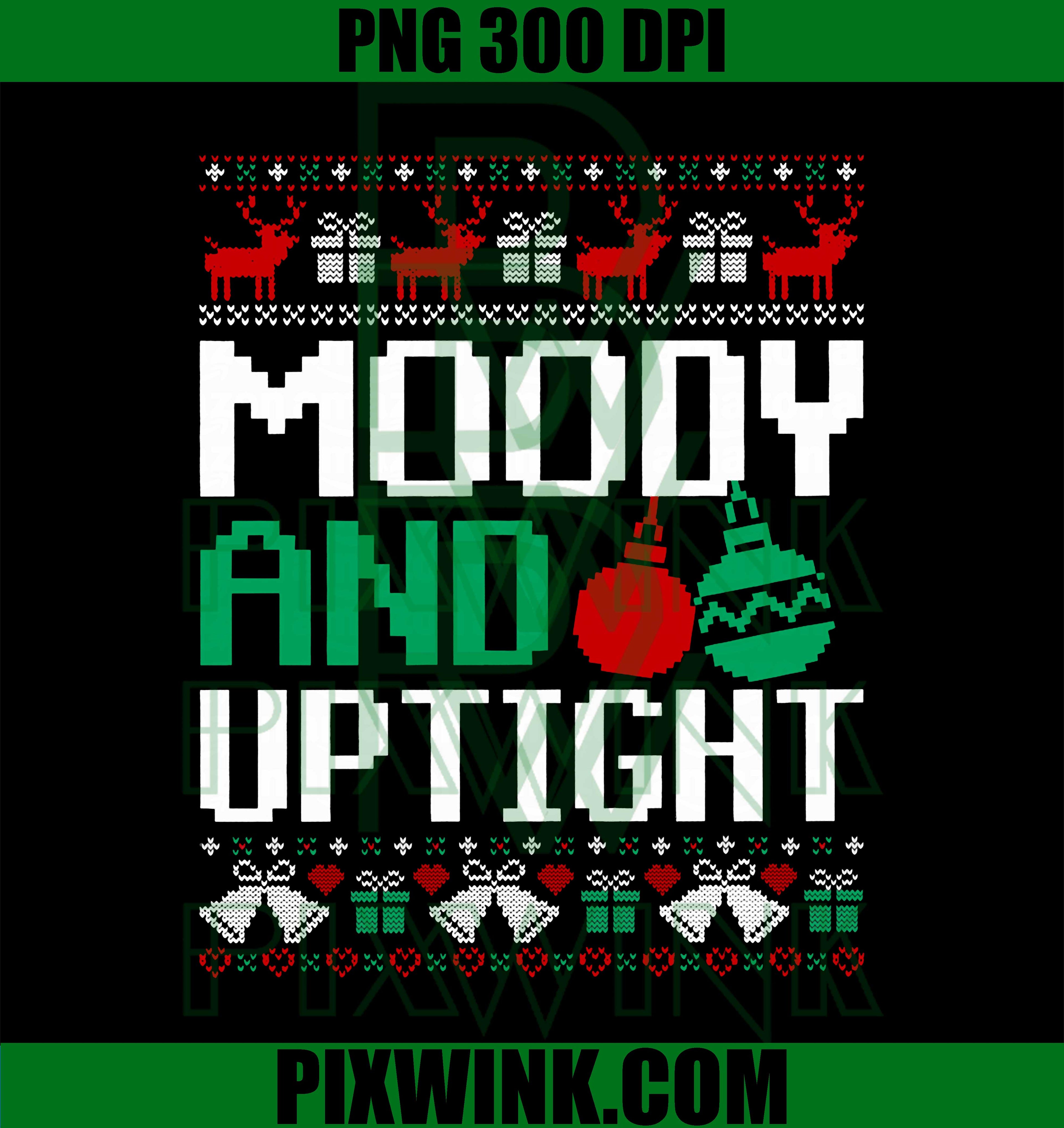 Moody and Uptight Merry and Xmas Bright Matching Couple PNG