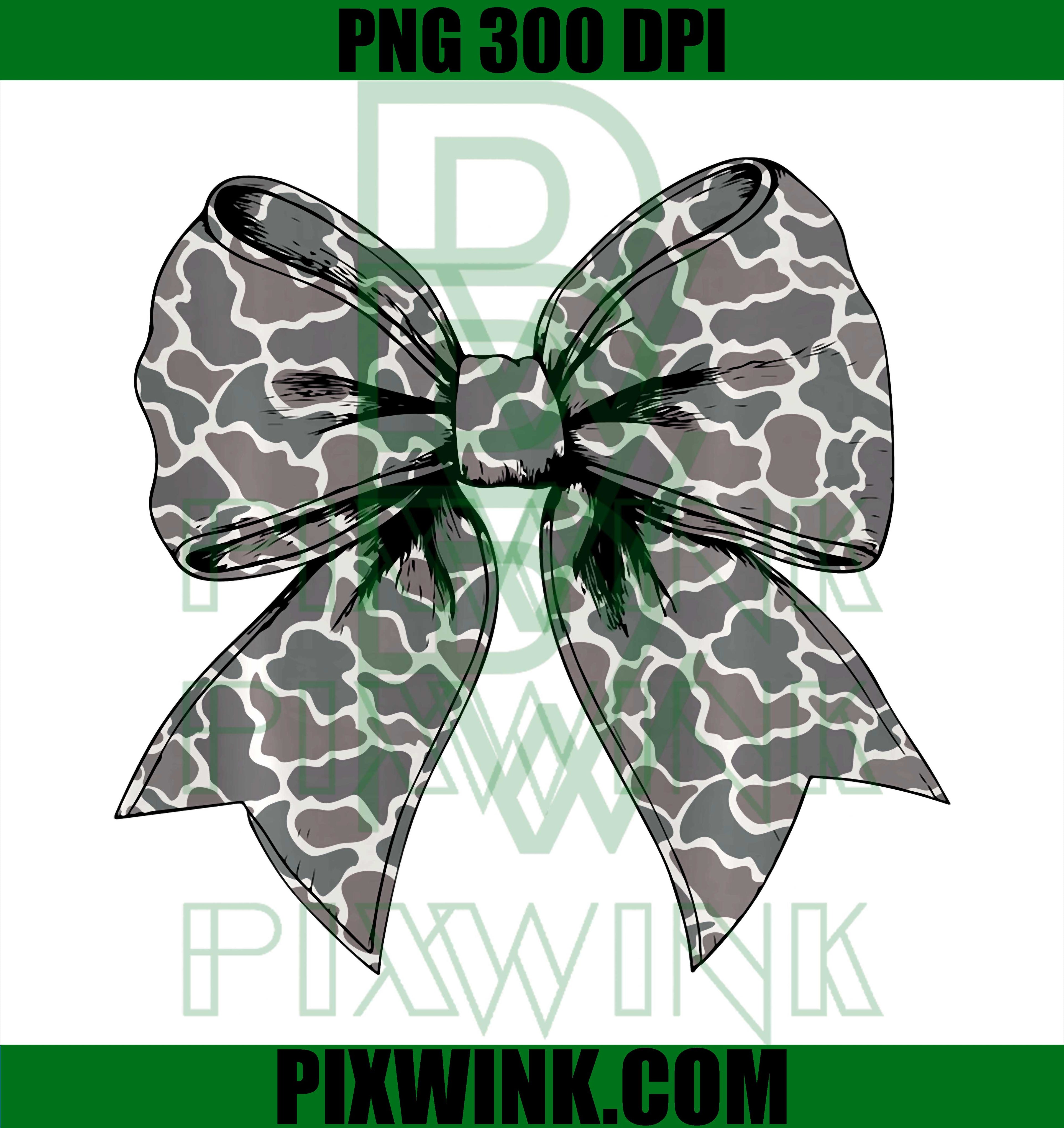 Camo Coquette Bow PNG, Duck Hunting Girl Aesthetic PNG