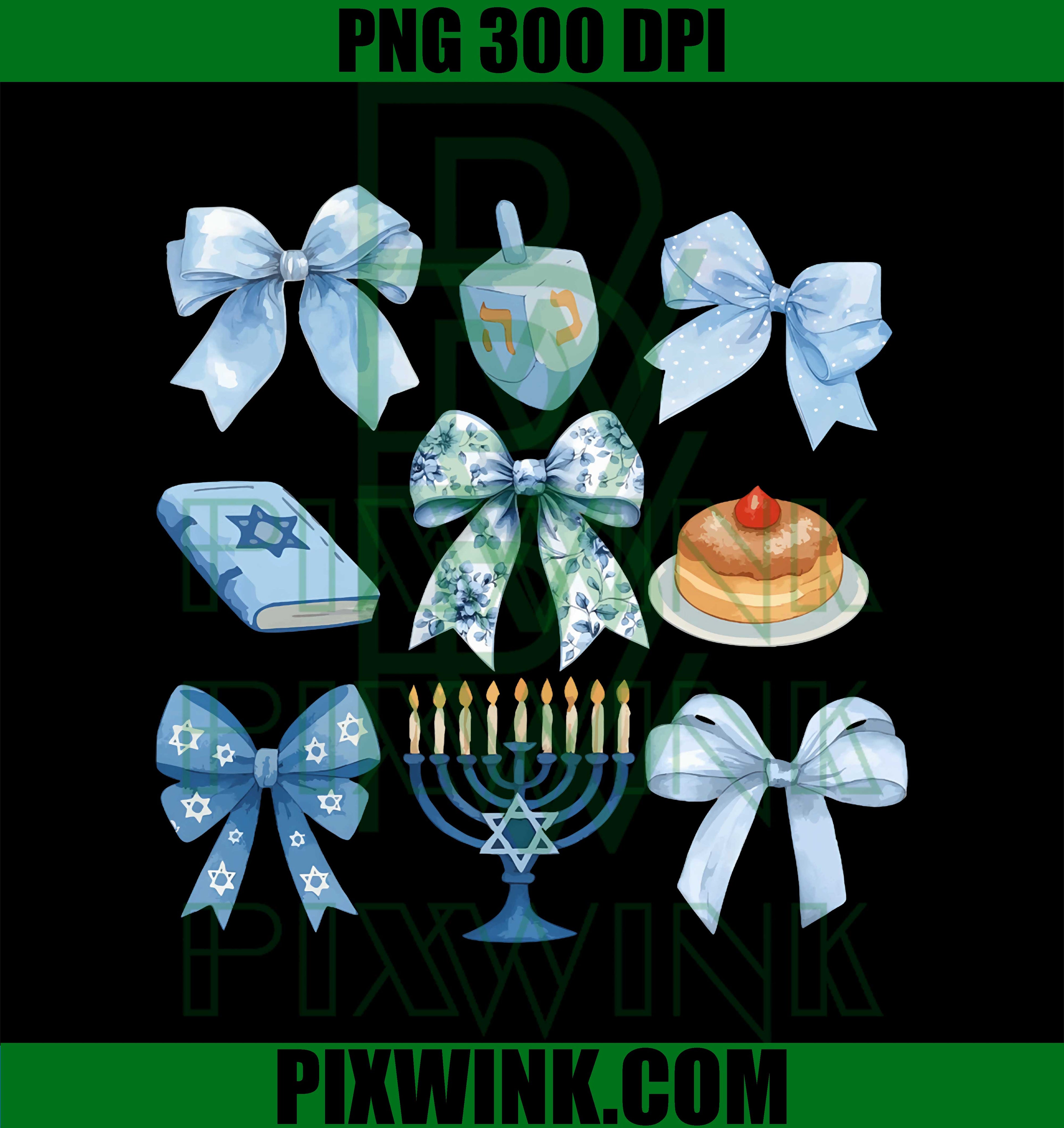 Coquette Bow Hanukkah Chanukah, Latke Jewish PNG