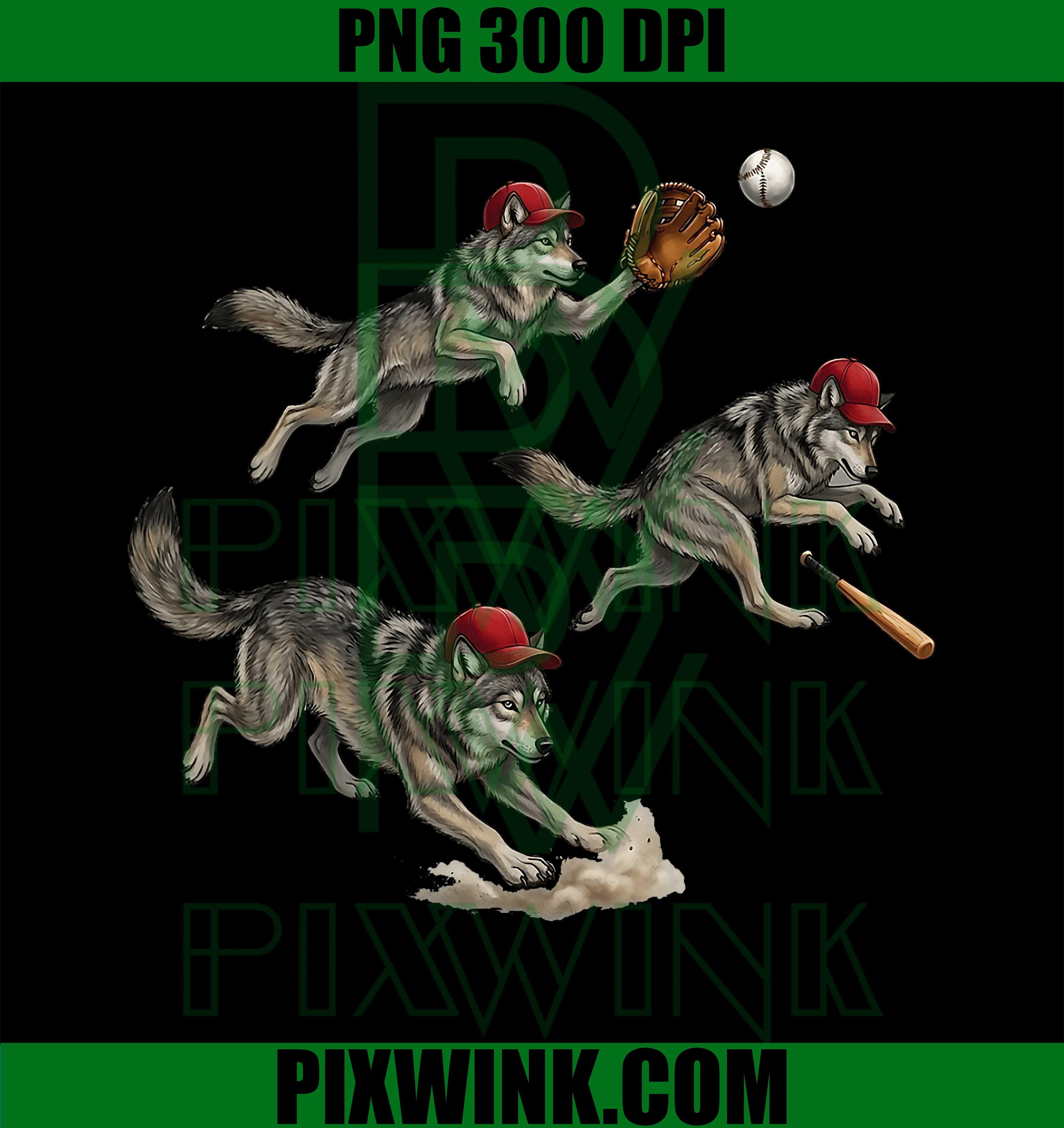 Wolf Baseball PNG, Animal Baseball PNG, Sports Wolf PNG