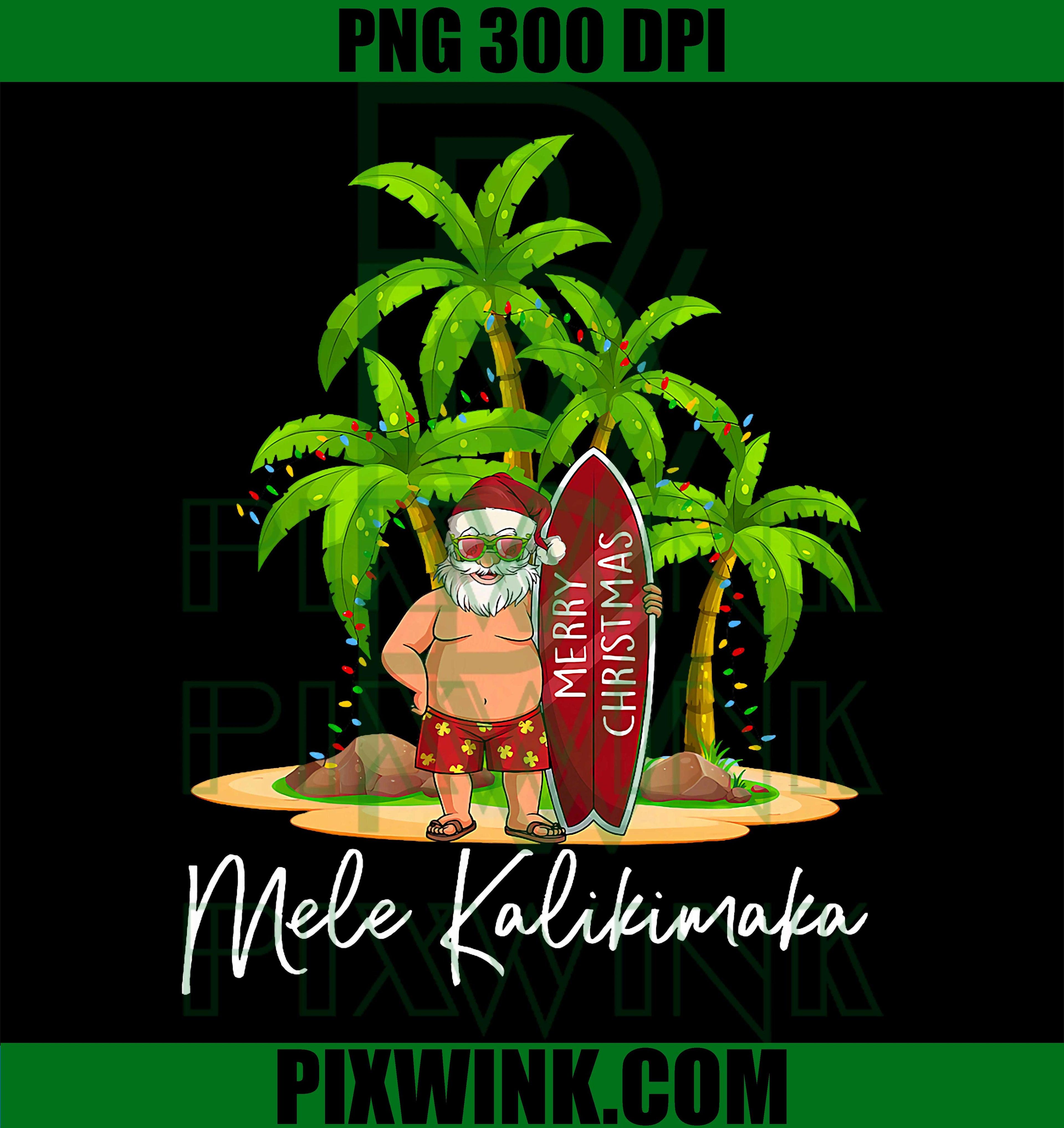 Mele Kalikimaka, Beach Vacation Hawaiian Christmas Family PNG