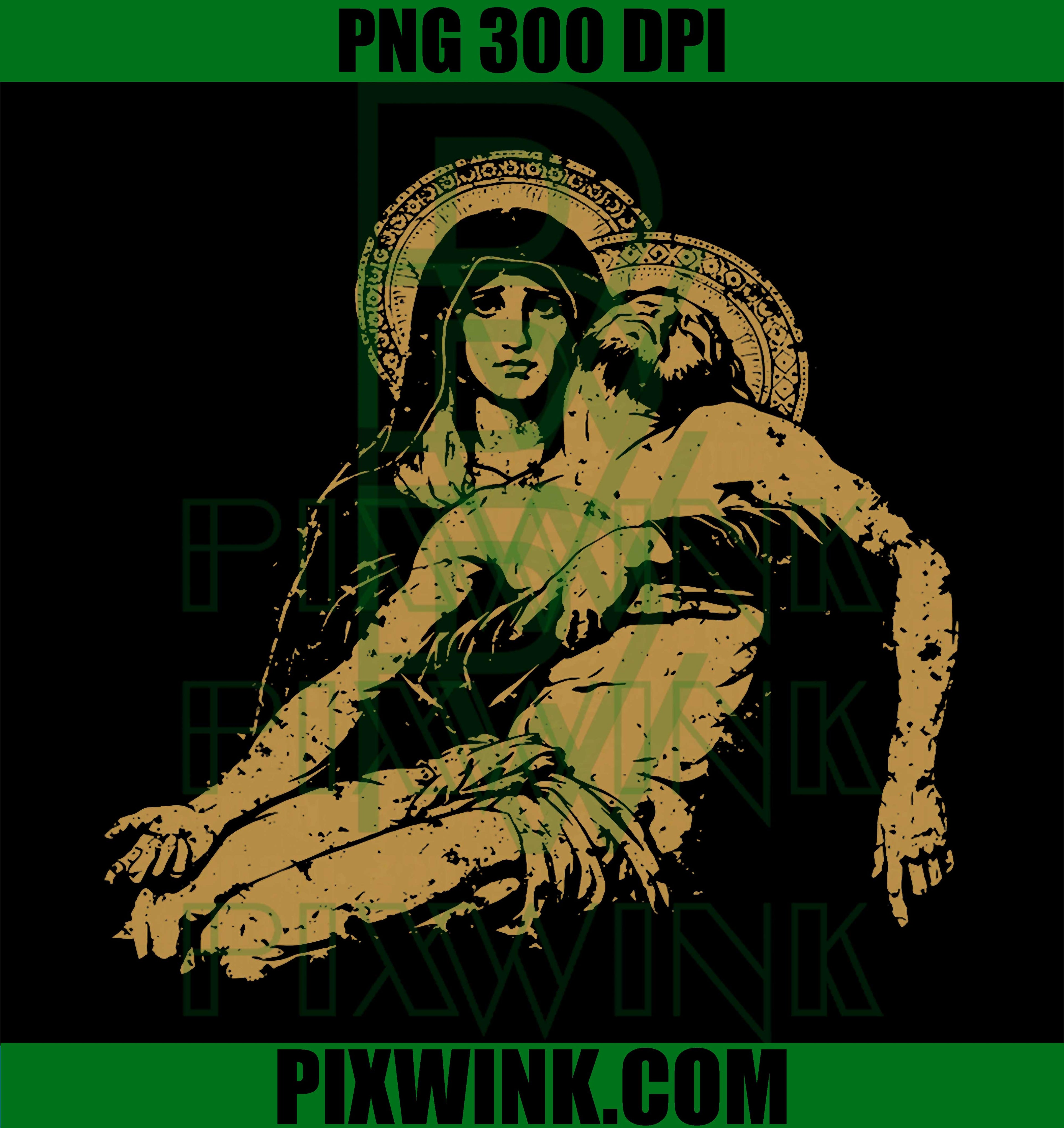Pieta Inspired PNG, Virgin Mary PNG, Jesus Art PNG