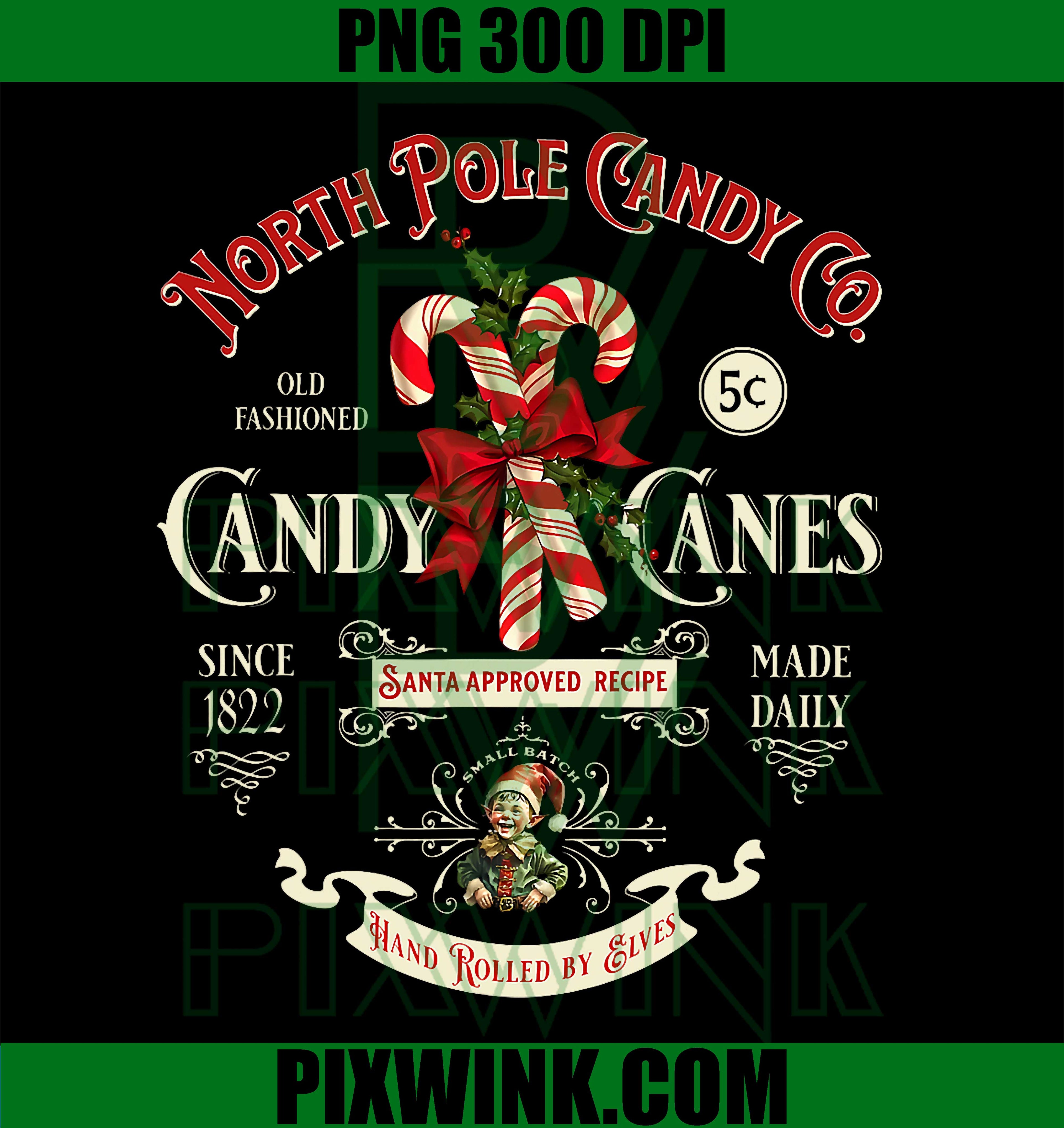 Old Fashioned North Pole Candy Cane Company Elf Christmas PNG