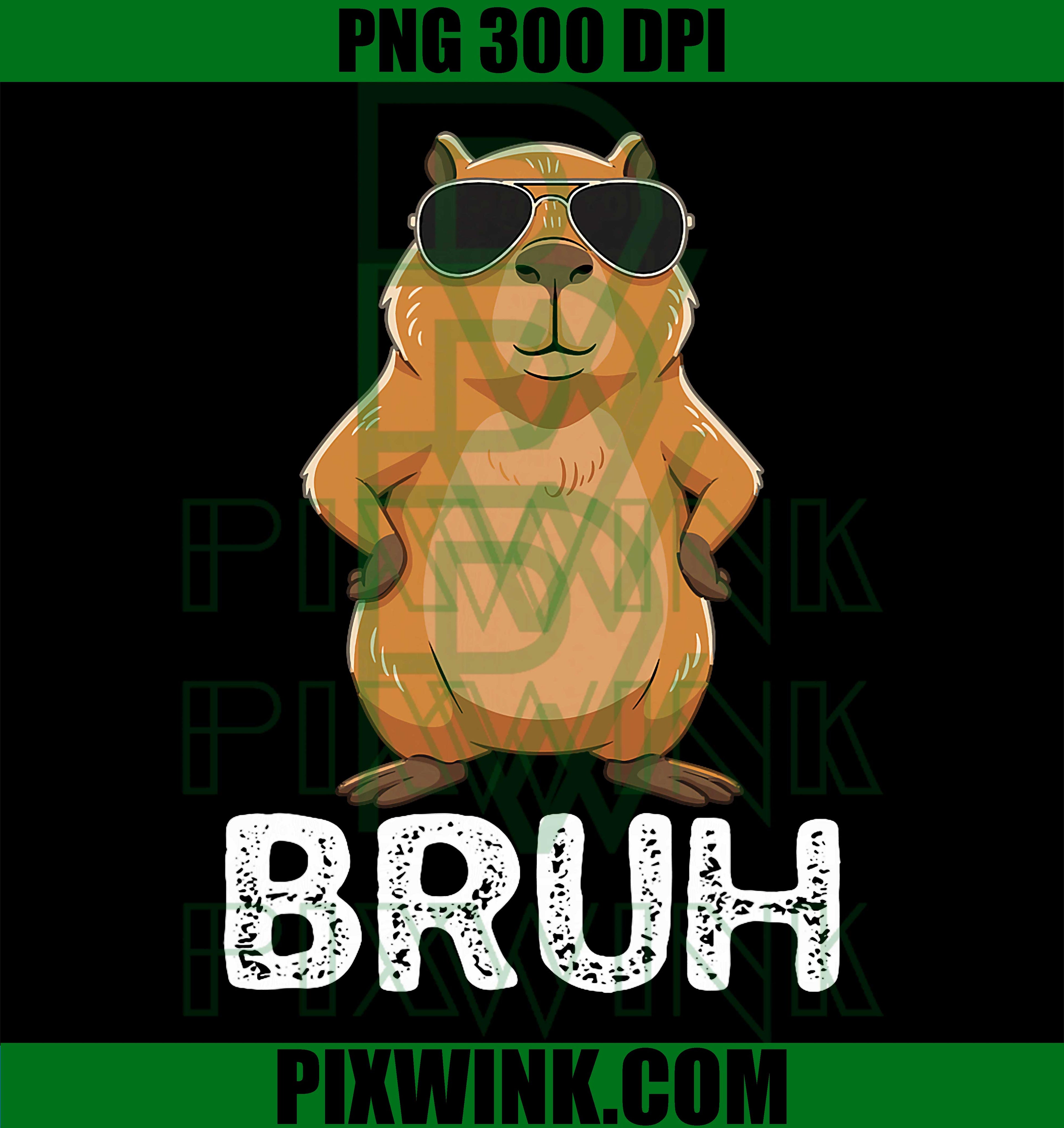 Sunglasses Capybara Bruh PNG, Funny Animal Meme Capy PNG