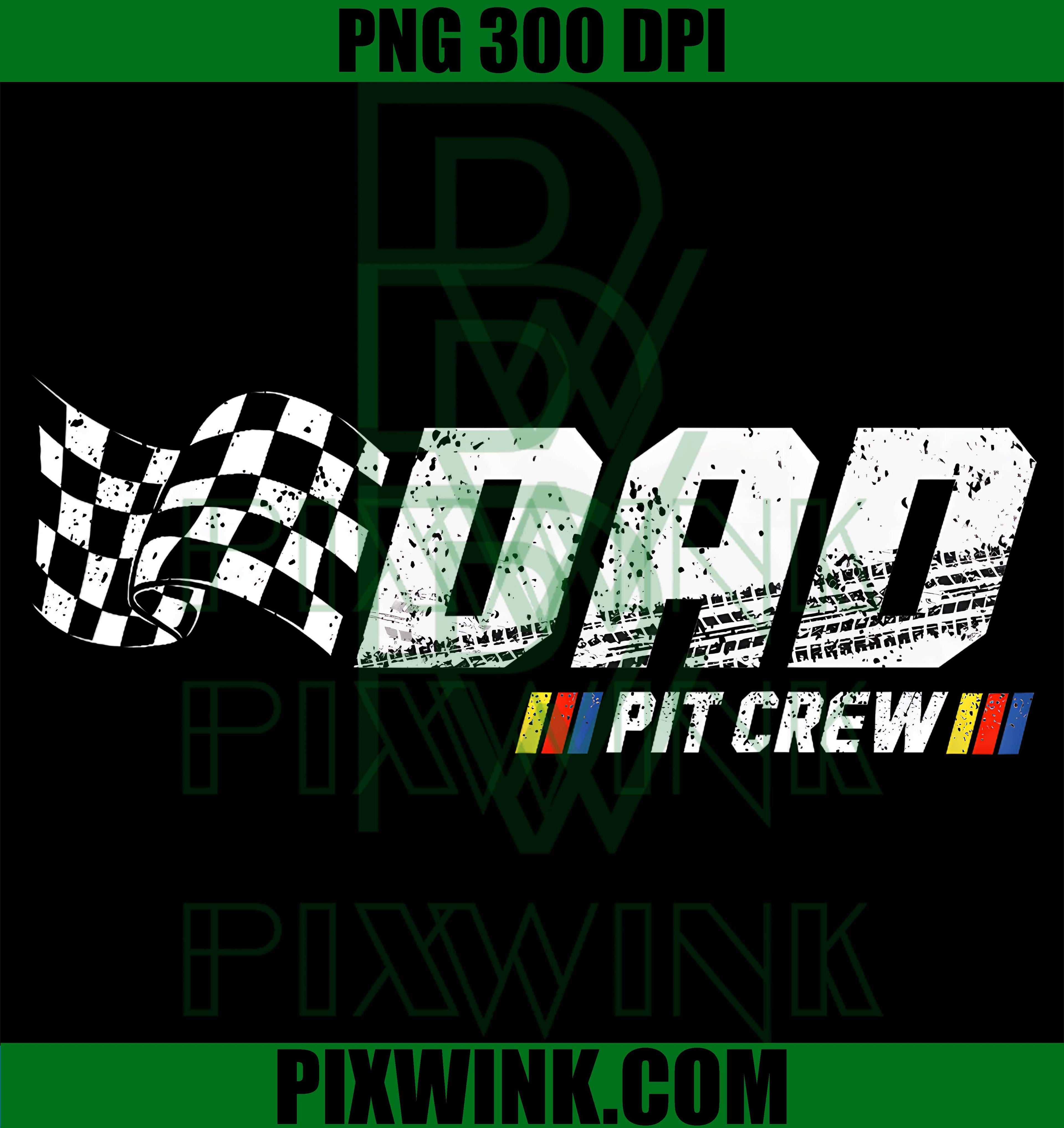 Dad Pit Crew Race Car PNG, Birthday Family Racing Team PNG