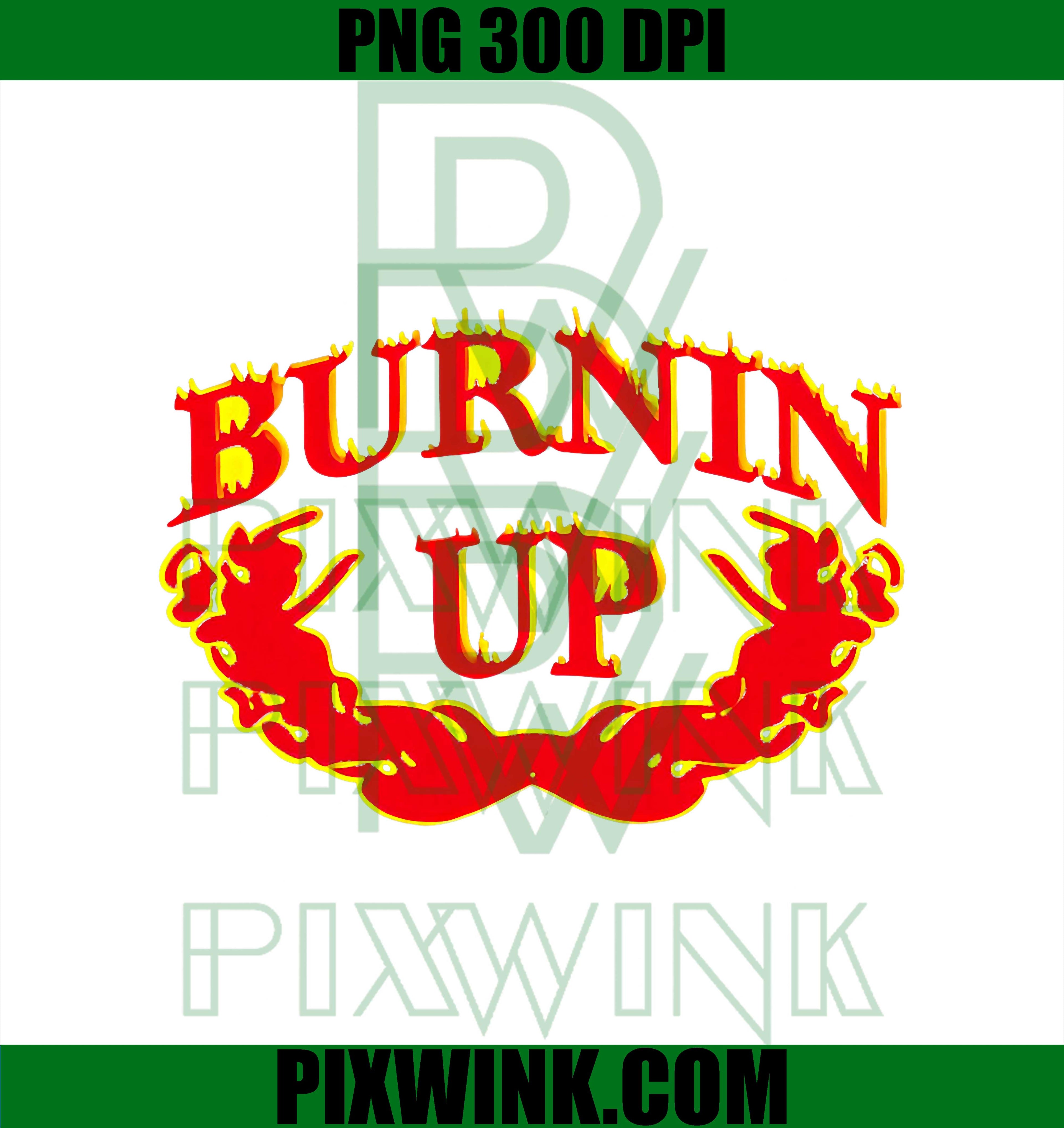 Burnin Up Flames Vintage PNG