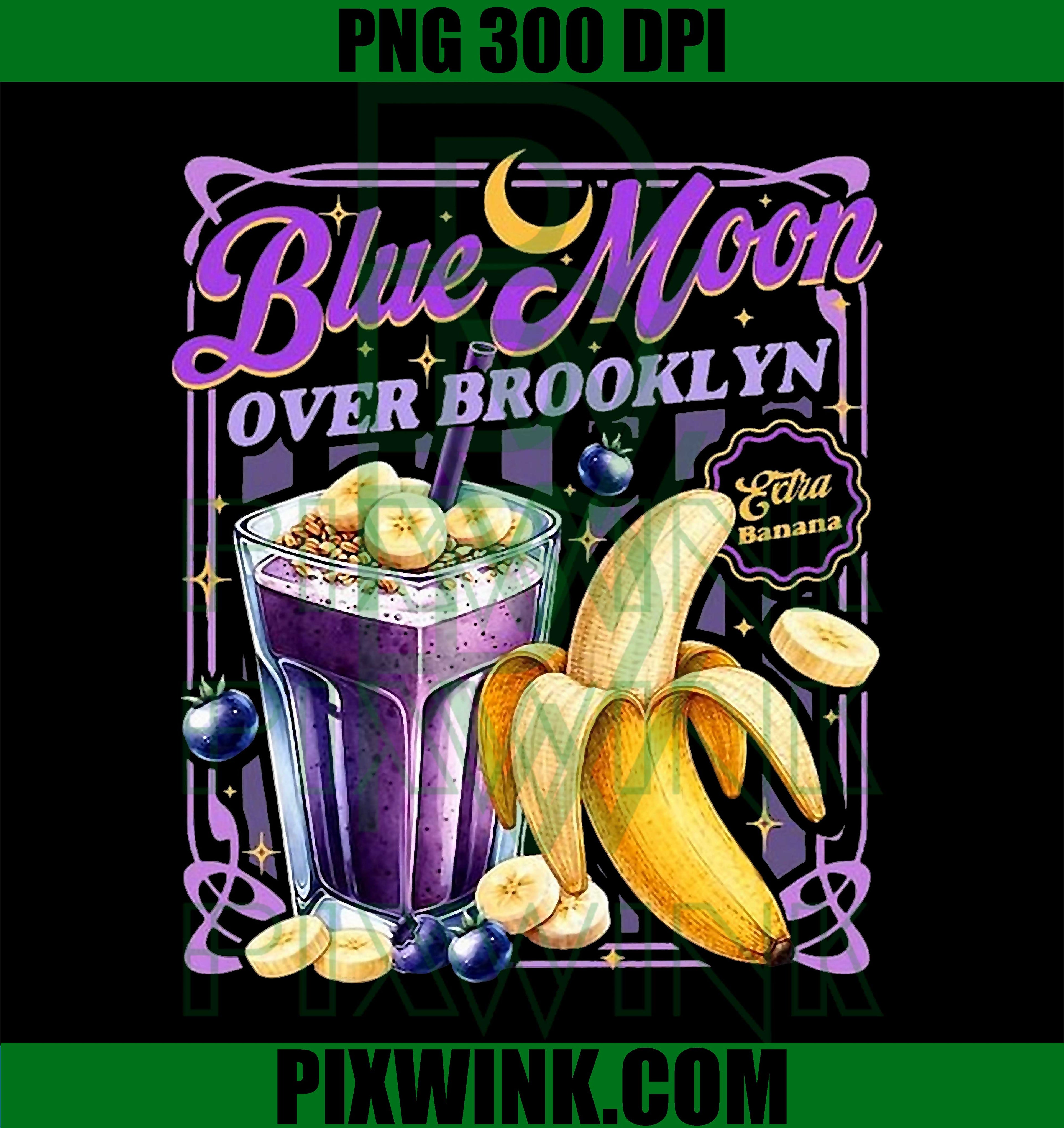 Blue Moon Over Brooklyn, Extra Banana Lover, Retro 80s PNG