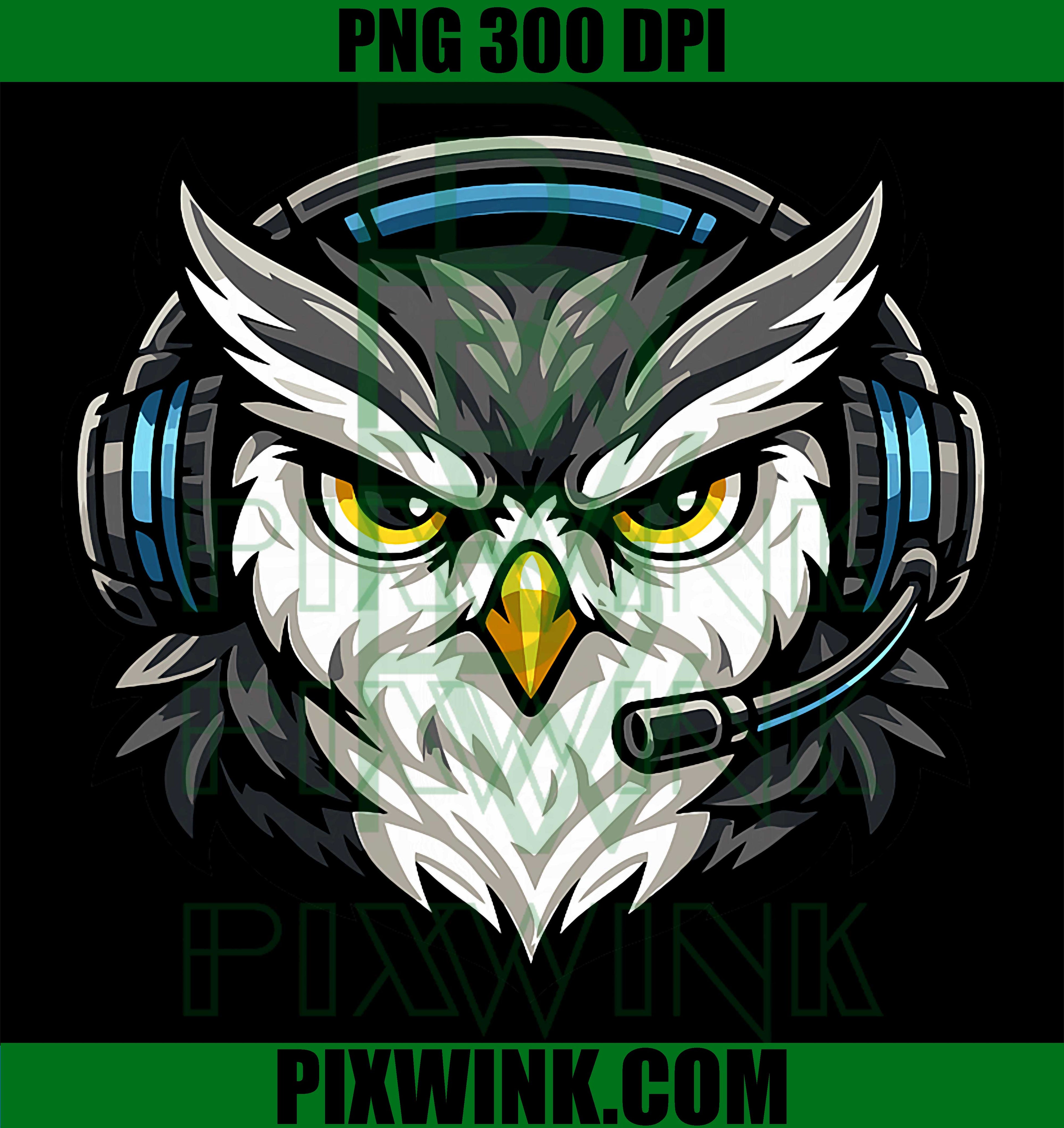 Focus Owl Headset PNG, Night Shift Mascot Illustration PNG
