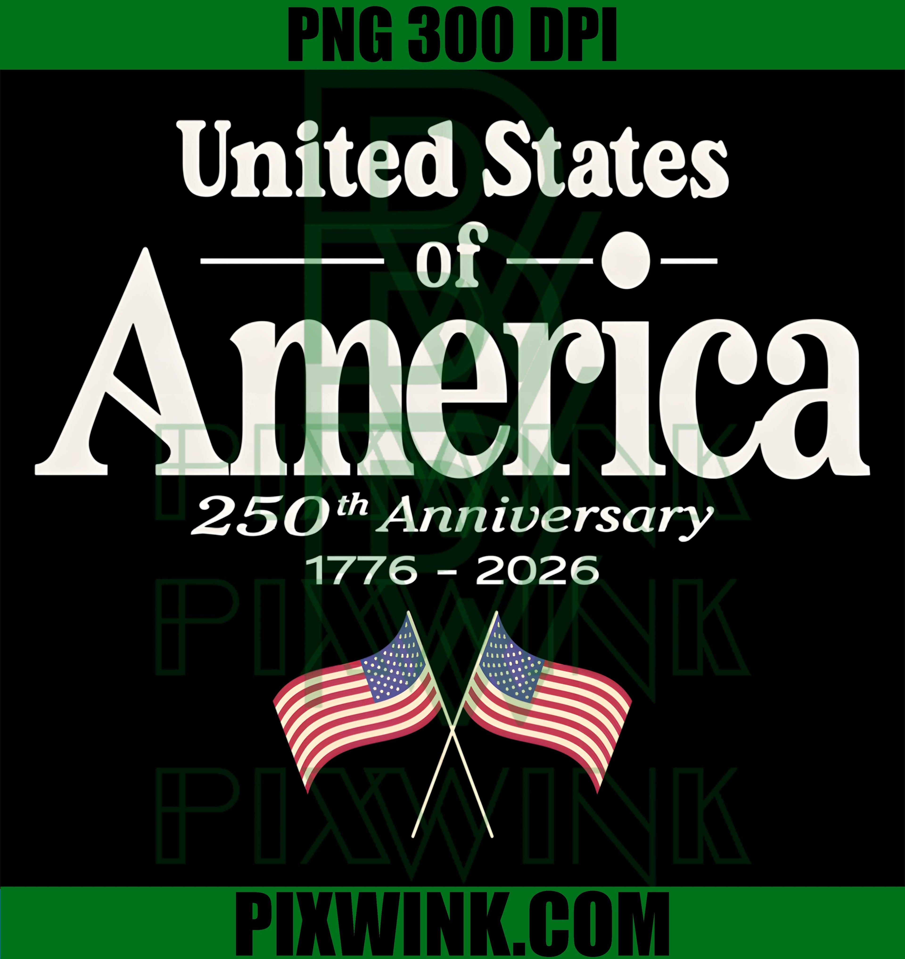 4th of July Patriotic USA Flag PNG, 250th Anniversary America PNG