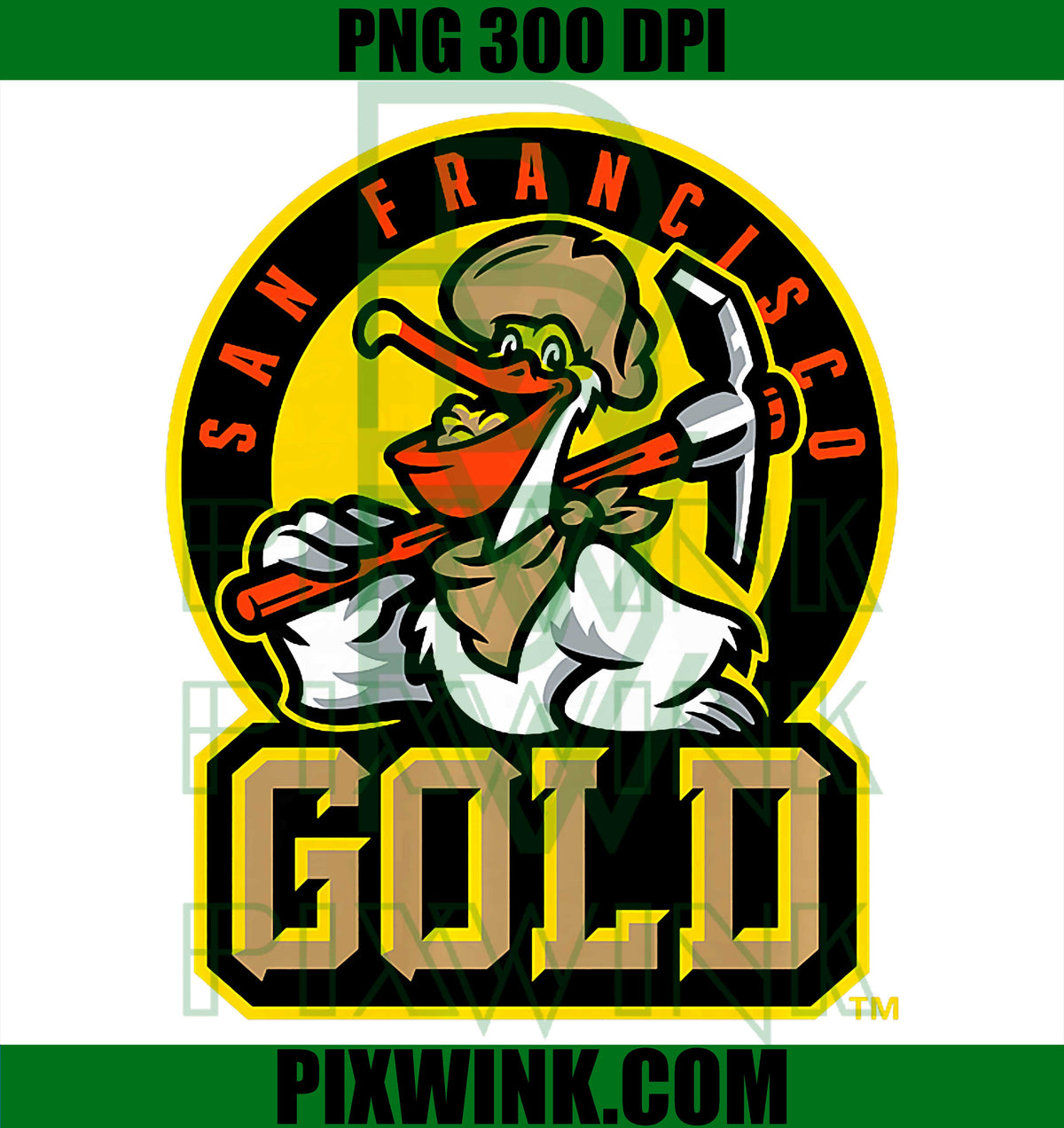 San Francisco Gold Logo PNG, Baseball Mascot PNG, Sports Team PNG
