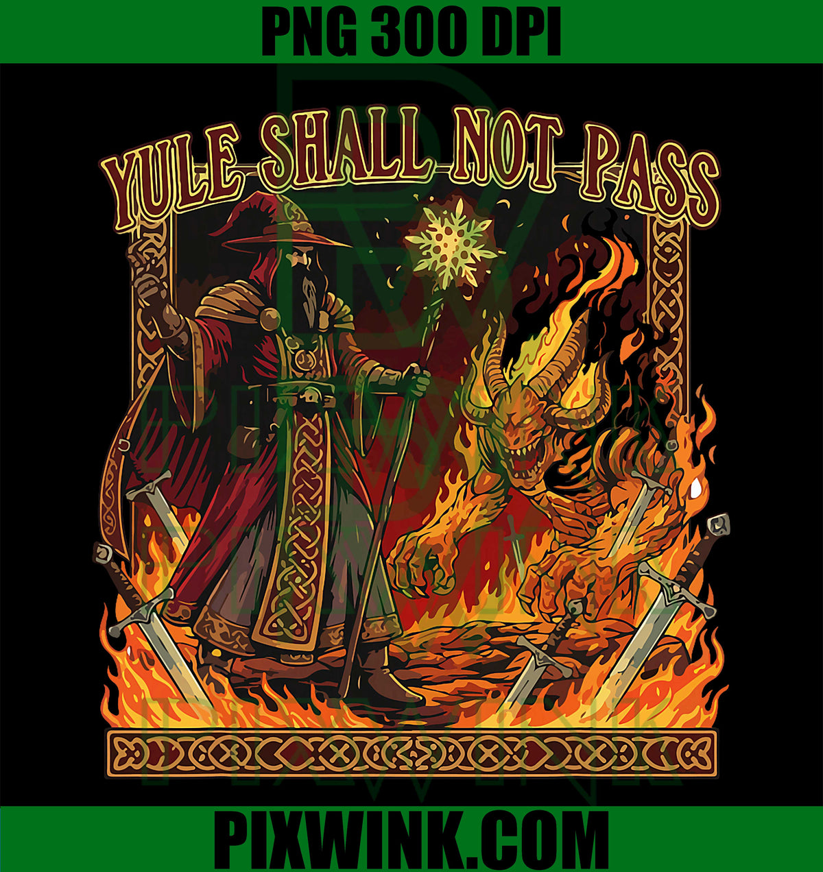 Yule Shall Not Pass PNG, Funny Fantasy Design PNG