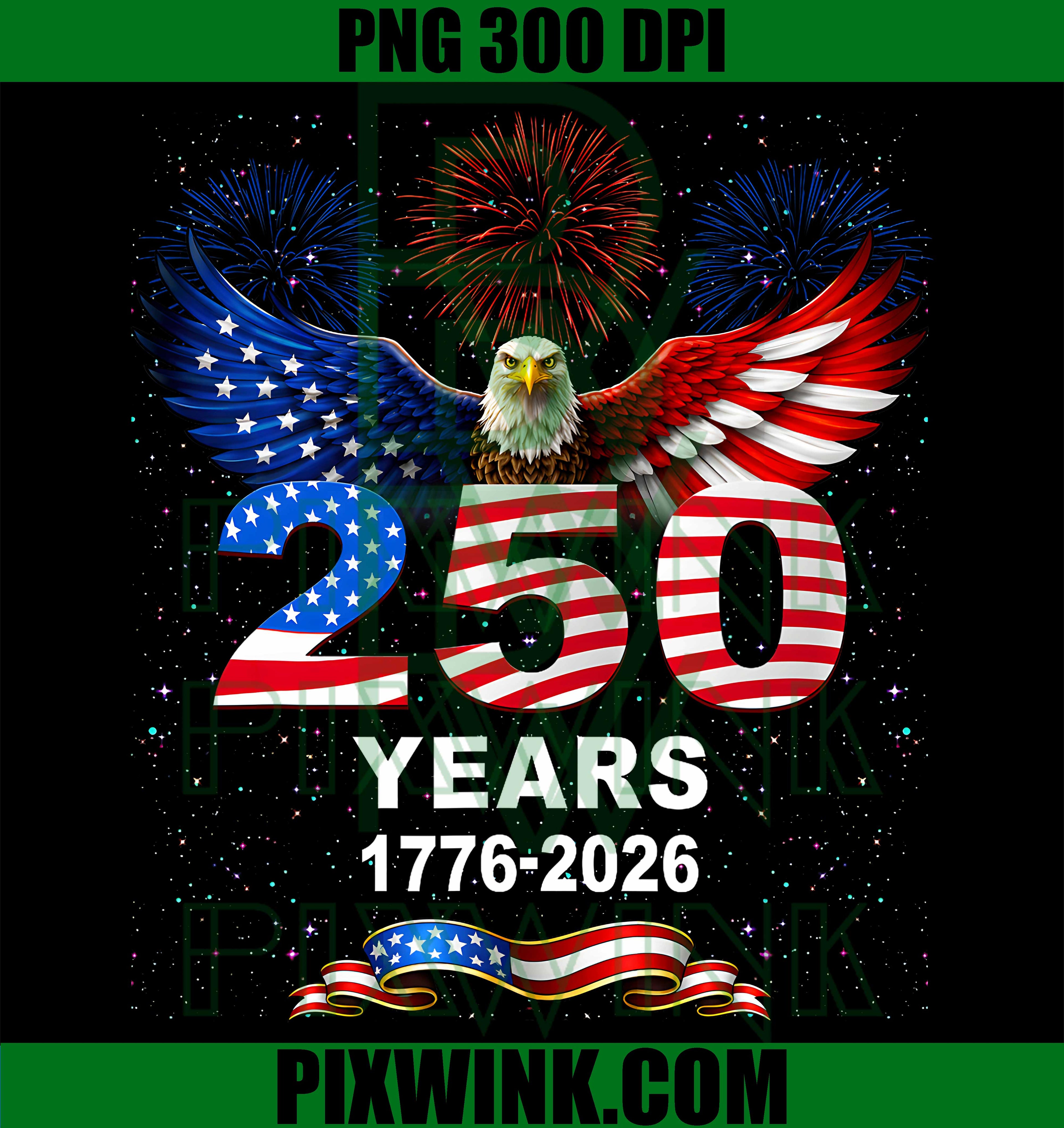 4th of July America US Flag PNG,Patriotic 250th Anniversary USA PNG