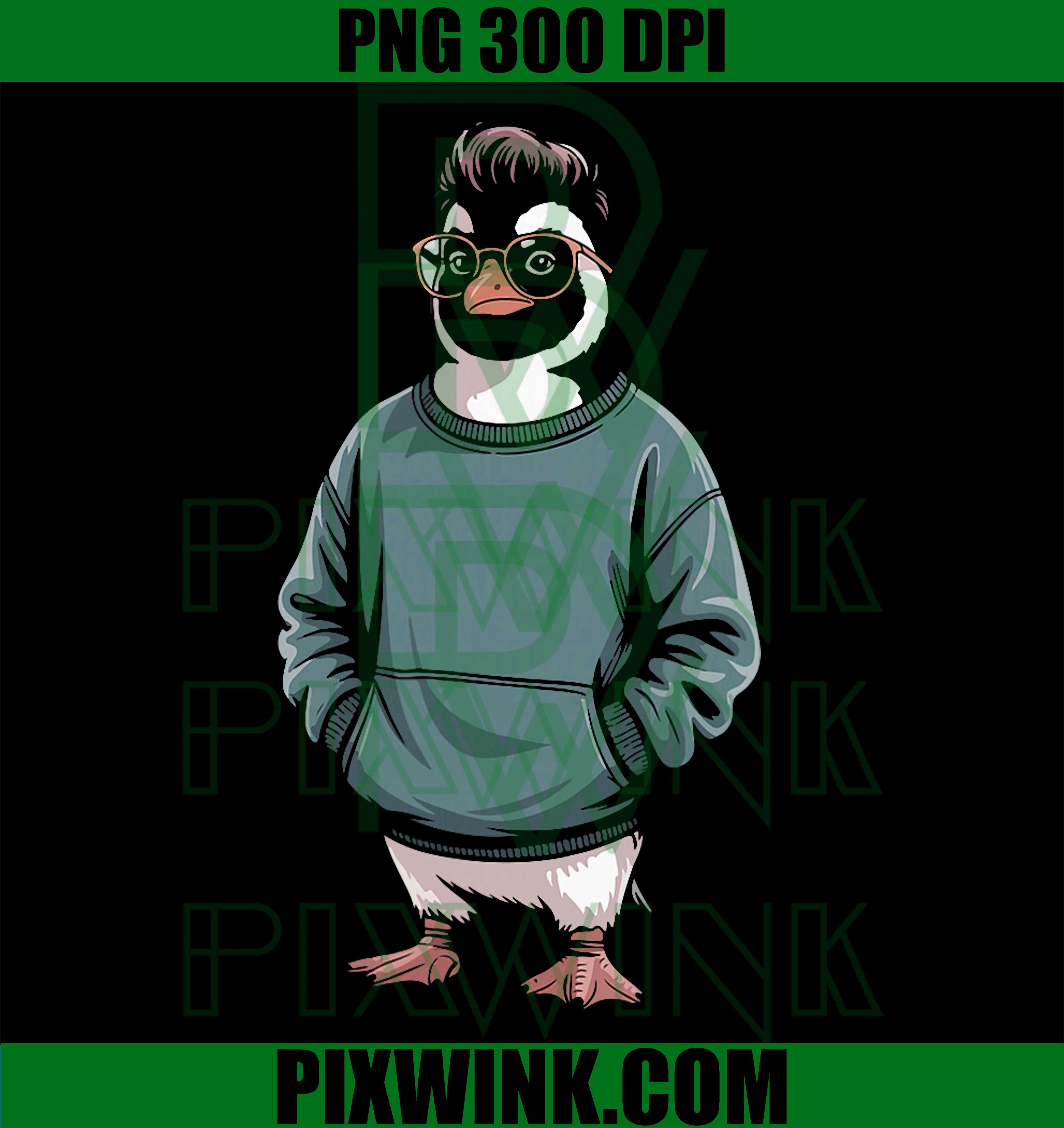 Hipster Penguin Glasses PNG, Cute Aesthetic Penguin Graphic PNG