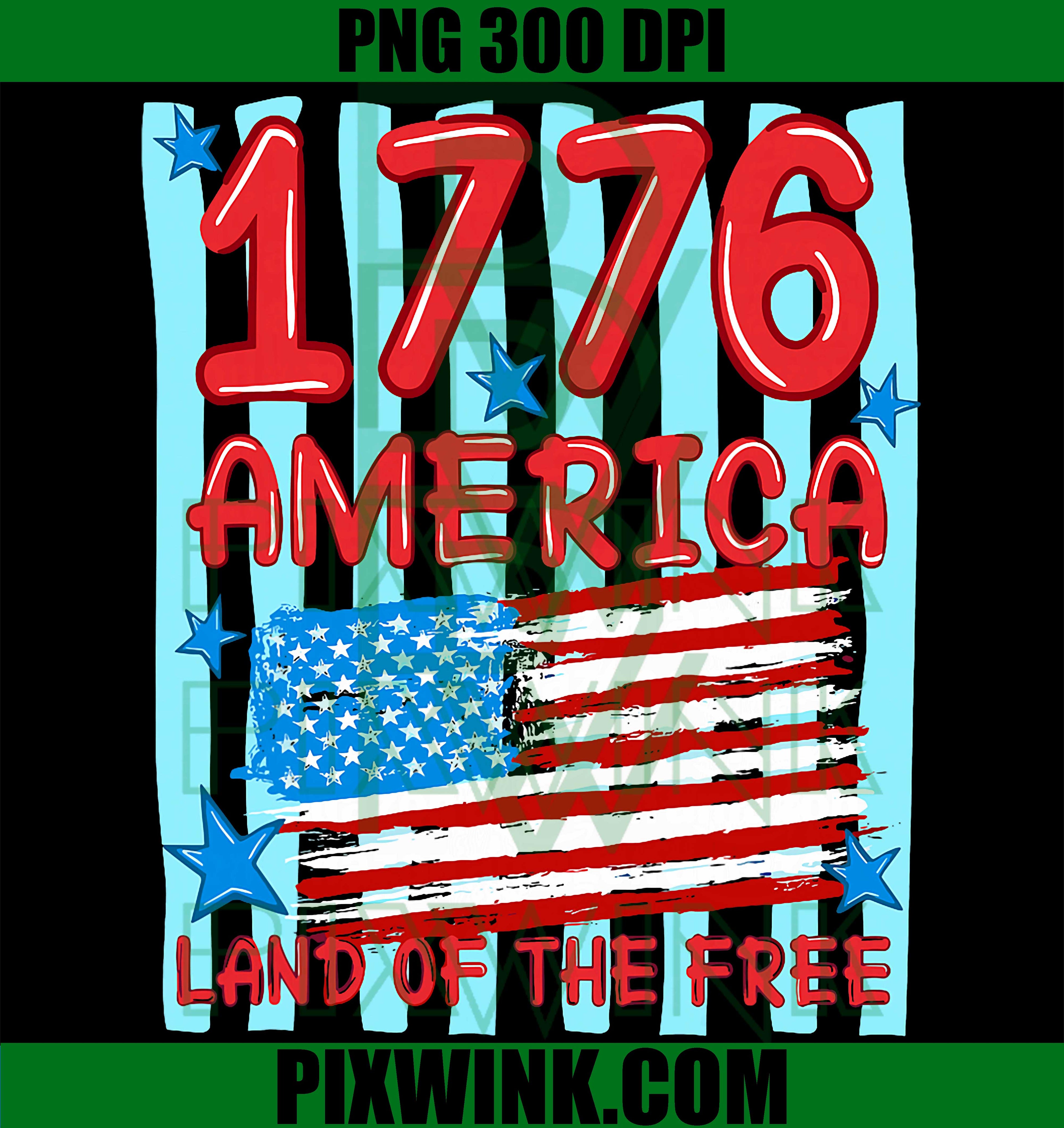 250th Anniversary America PNG, 1776 Land of the Free Patriotic PNG