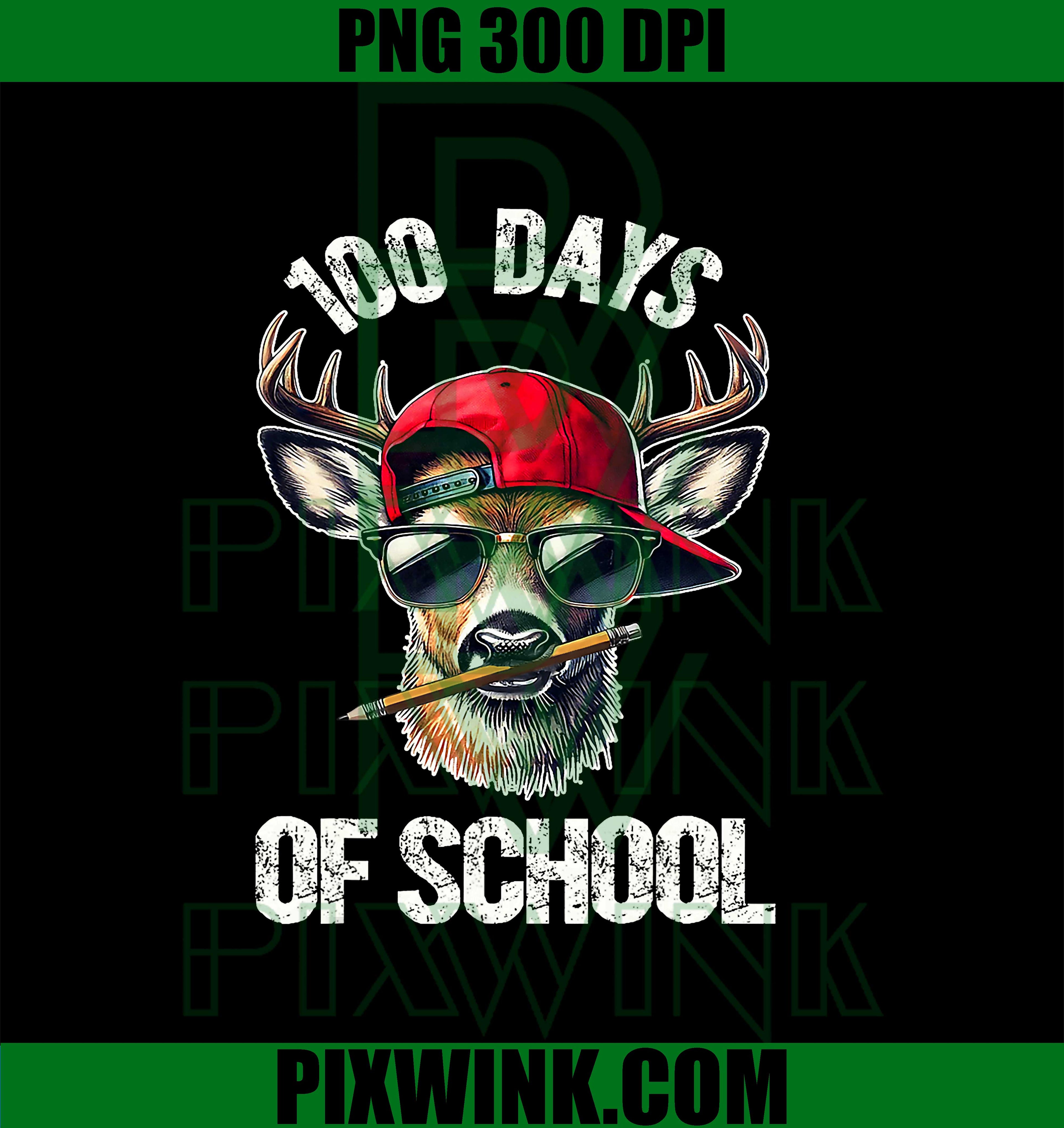 100 Days of School Deer, Student Boy Girls 100th Day PNG