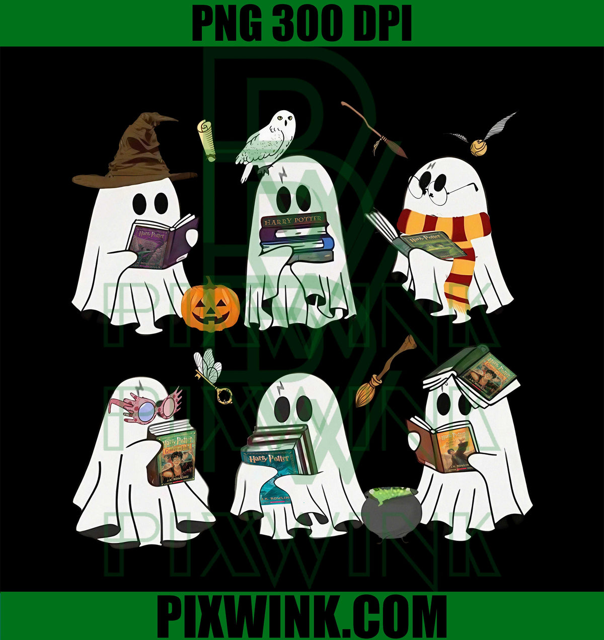 Ghost Wizard PNG, Cute Spooky Reader PNG, Magical Bookish PNG