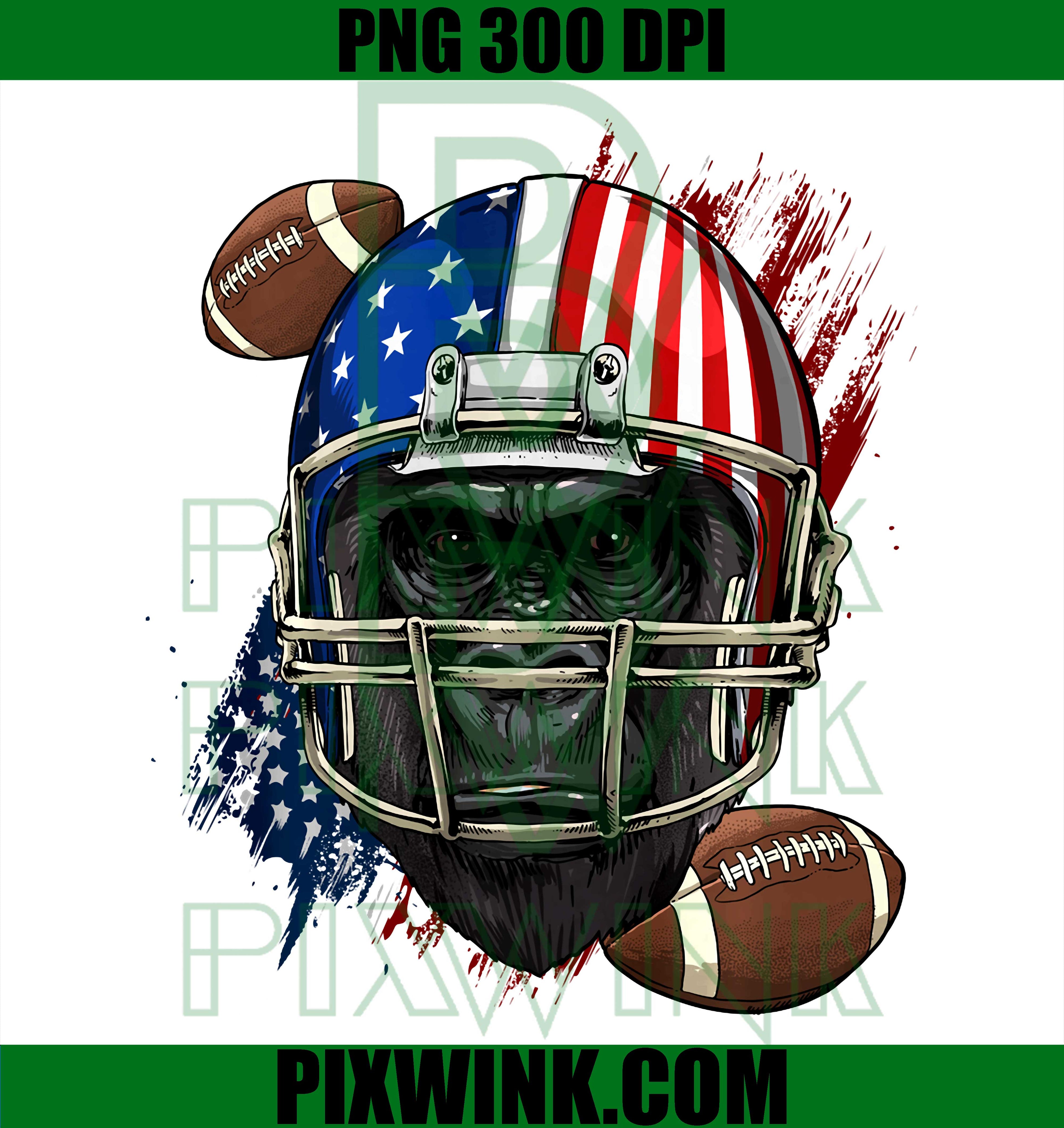 Gorilla American Football PNG, Gorilla Lovers USA Flag PNG