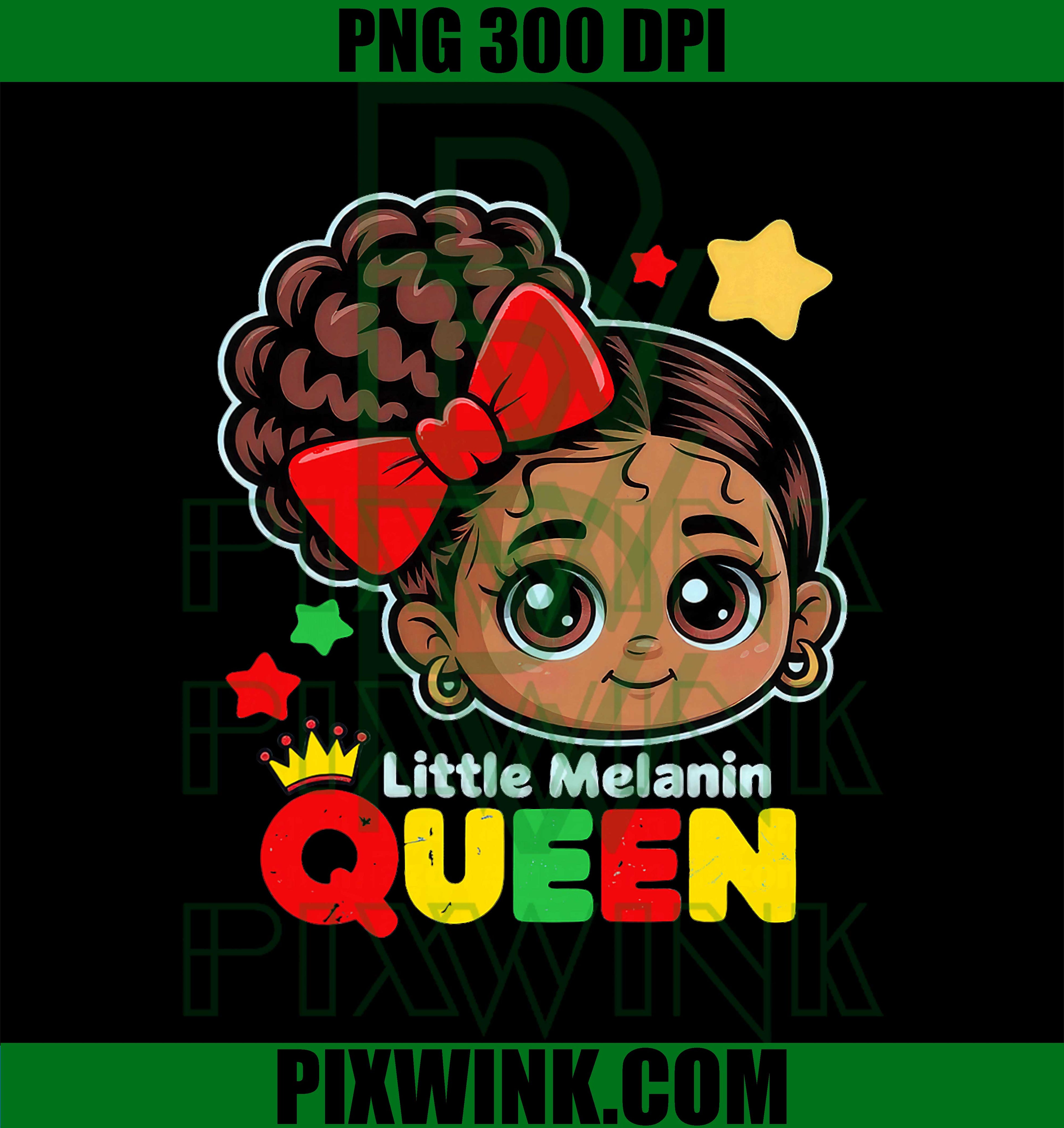 Little Melanin Queen PNG, Black History Month Girl PNG, African Pride Empowerment Design PNG
