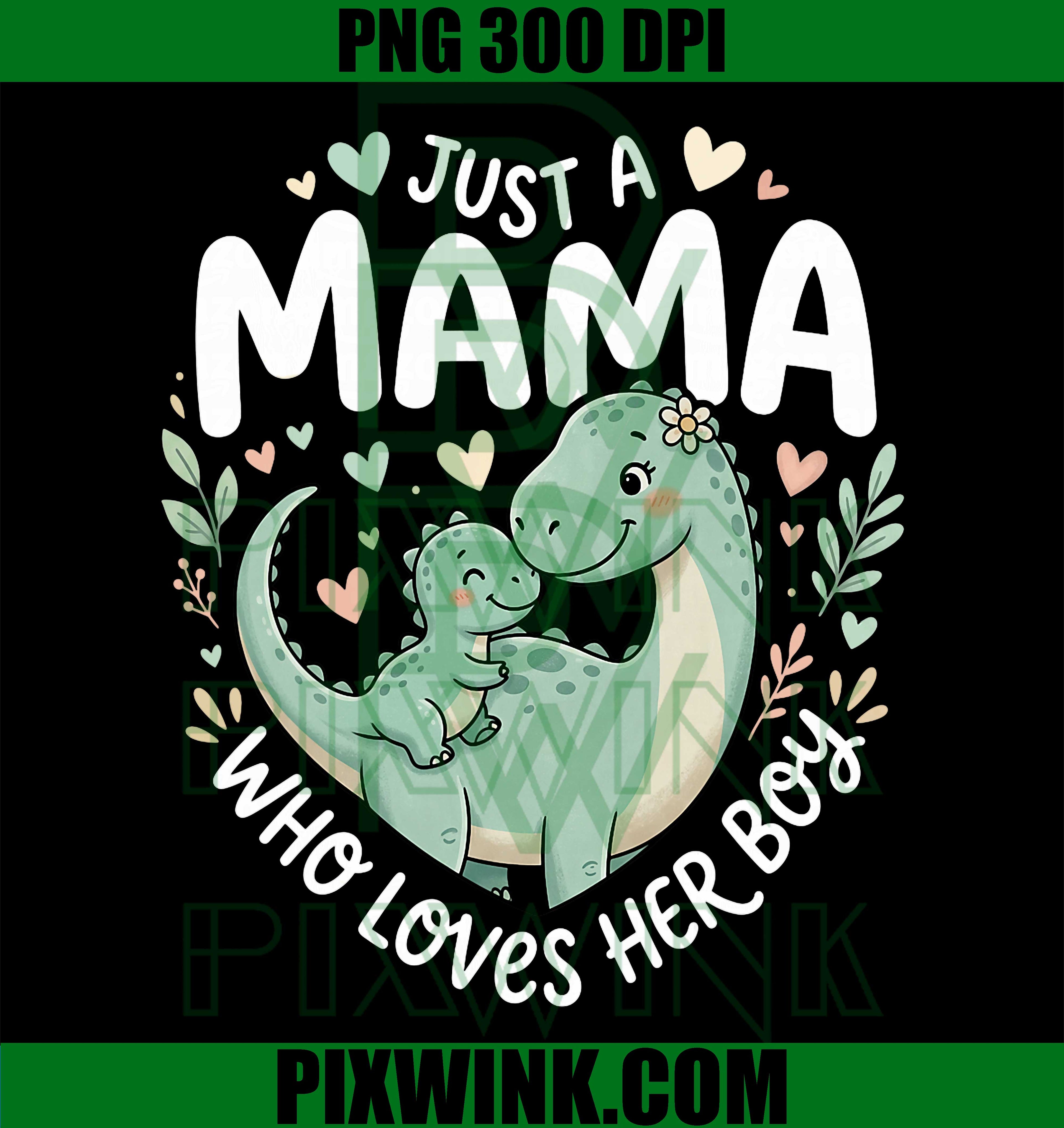 First Mother’s Day PNG, Mama Mini Dinosaur PNG Cute Mom Baby Matching Design
