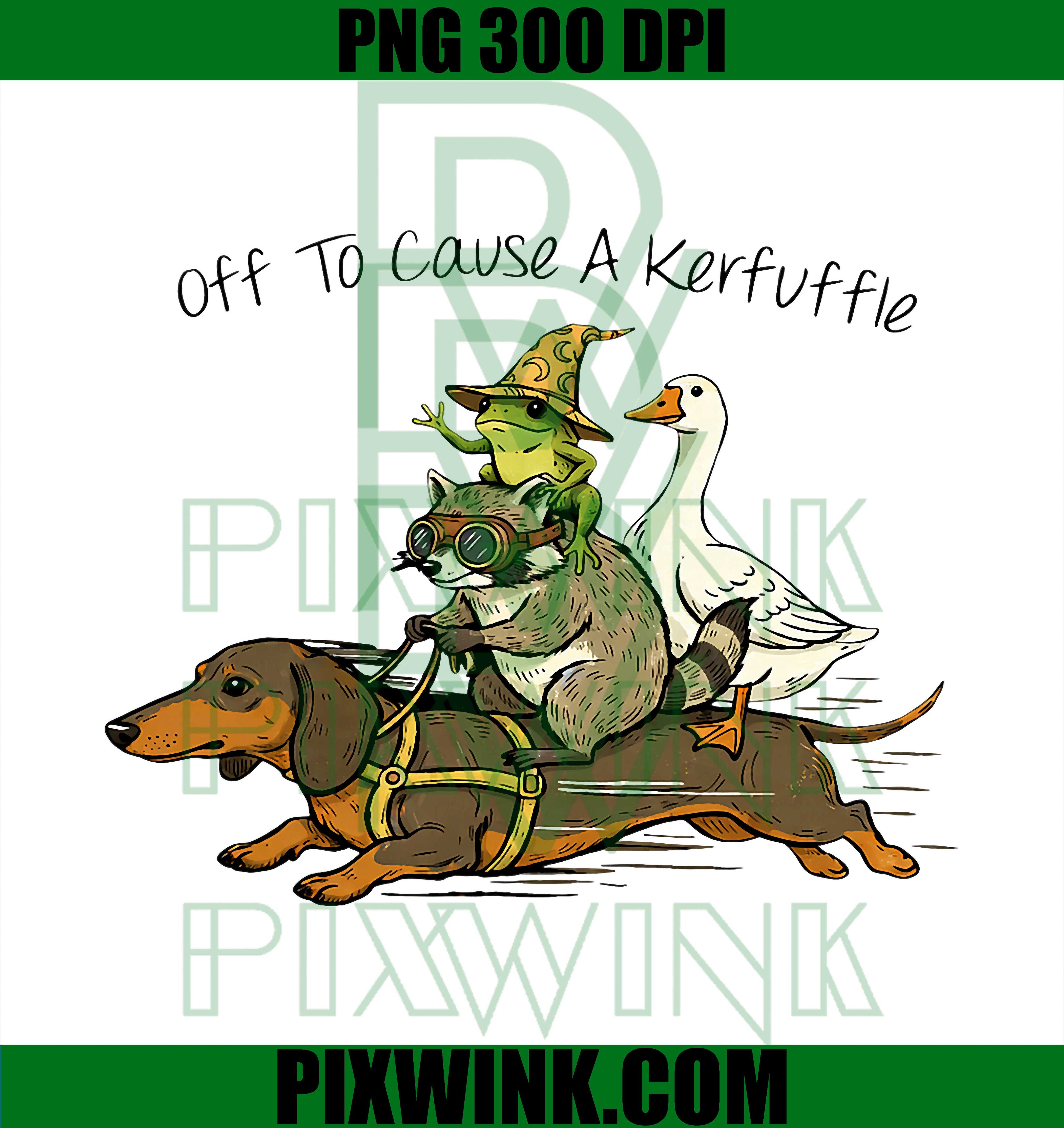 Off to Cause A Kerfuffle PNG, Funny Animal Squad Graphic PNG