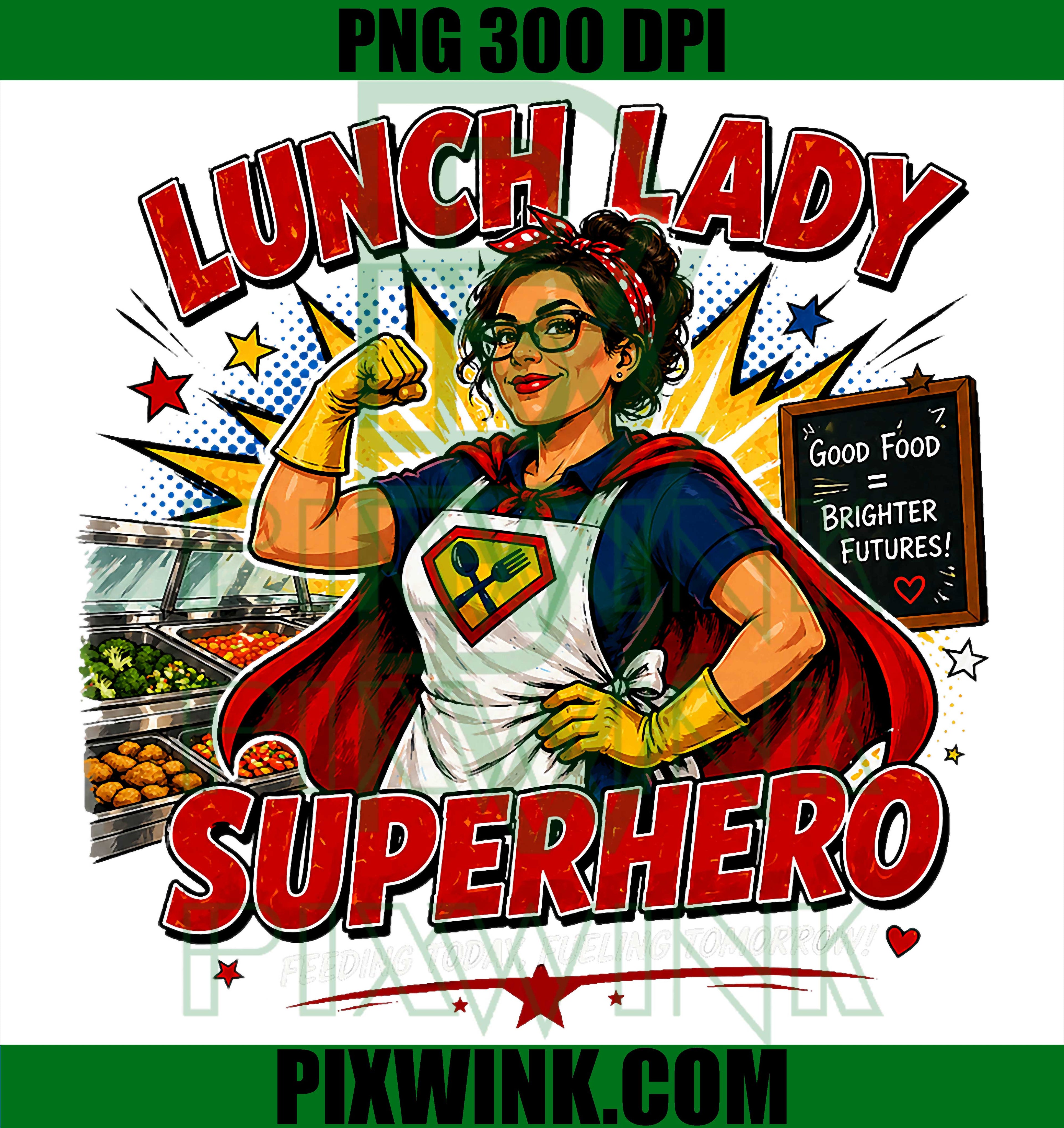 Lunch Lady Superhero PNG, Cafeteria Hero Teacher PNG