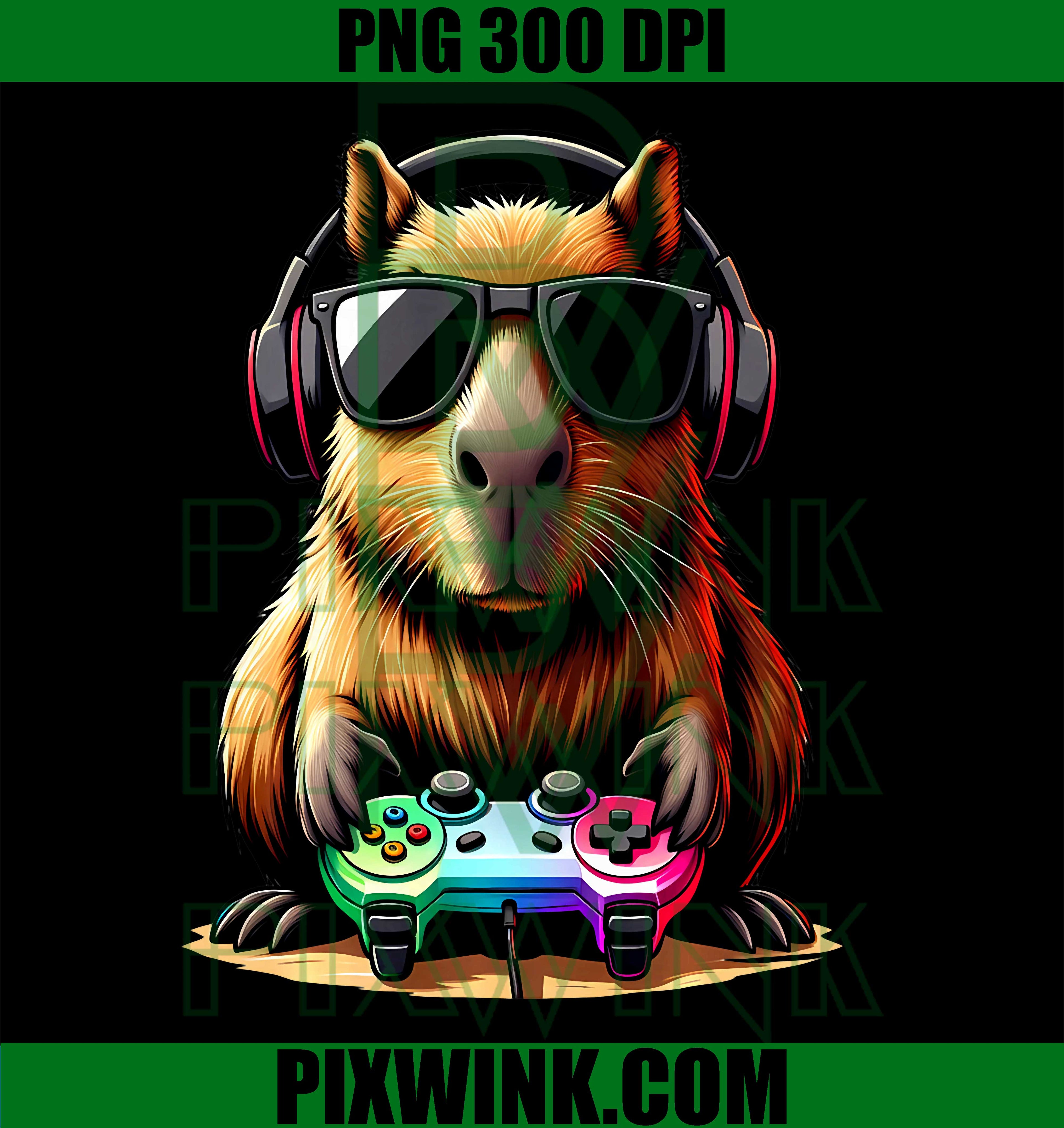 Funny Capybara Gaming PNG, Video Game Capybara PNG