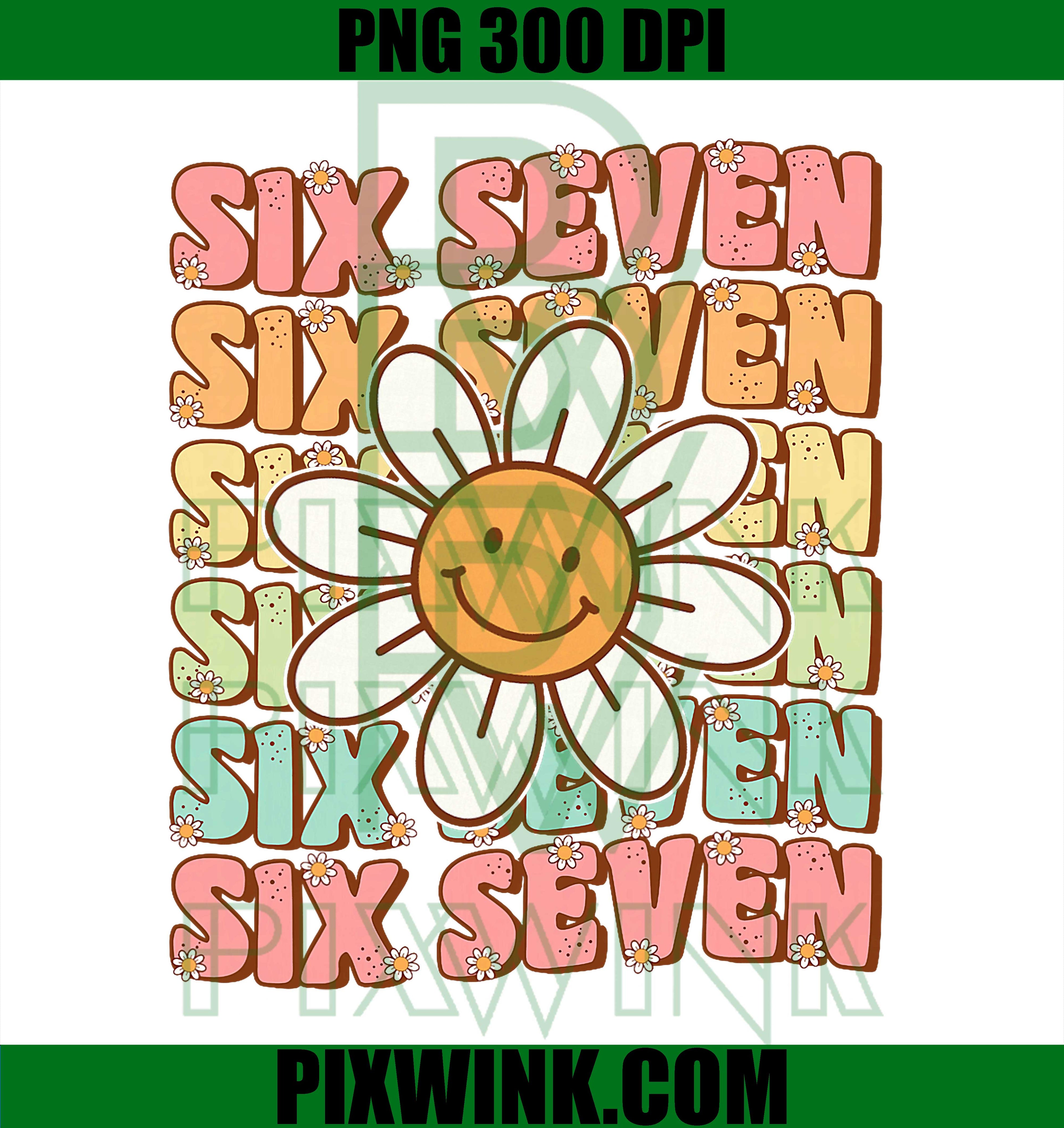 67 Meme Gen Alpha Slang 6 7 Six Seven Funny PNG