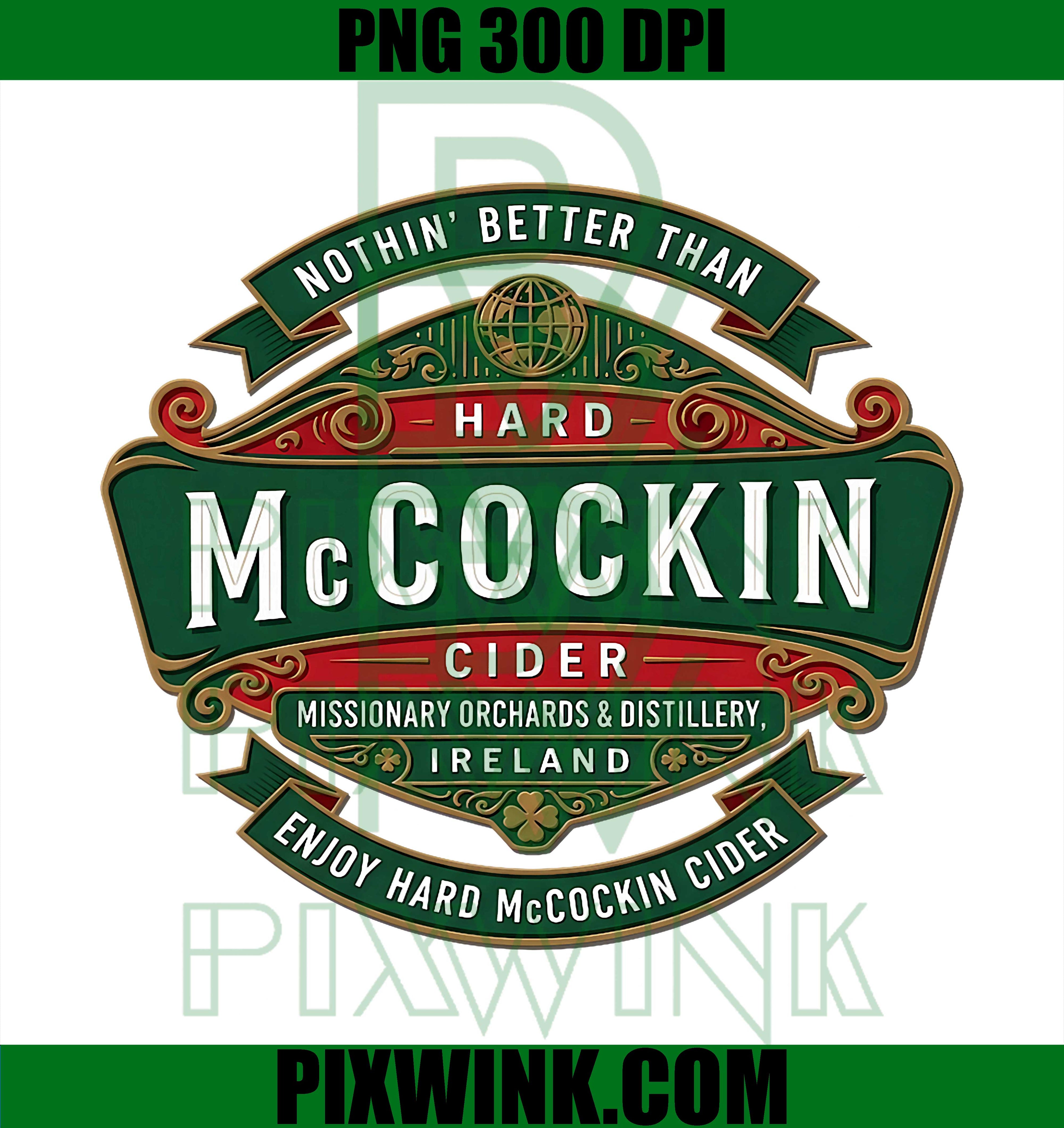 McCockin Cider PNG, Funny St Patrick’s Day Adult Humor Graphic PNG