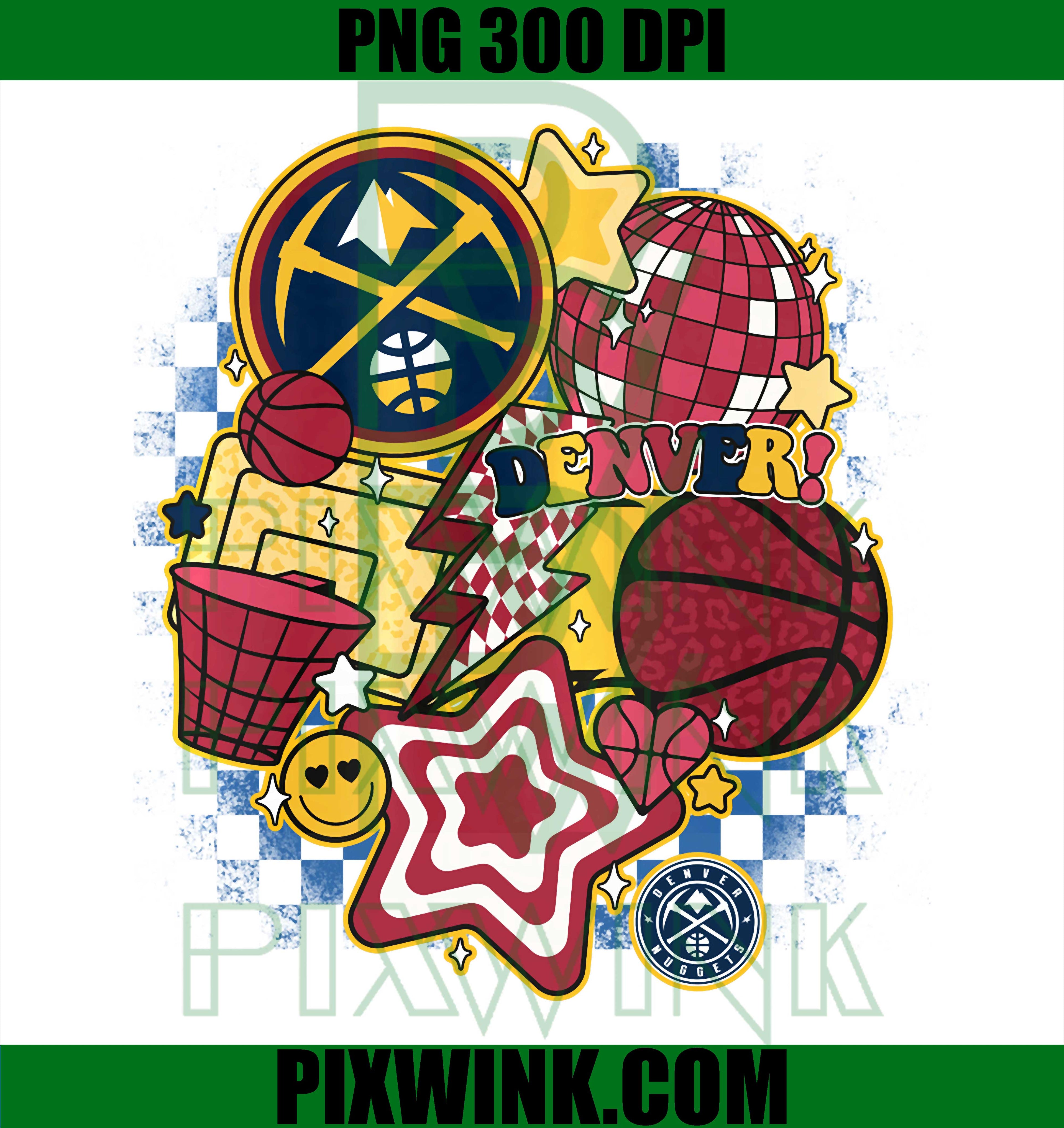 Denver Nuggets Christmas Lights PNG, NBA Holiday Lights Basketball PNG
