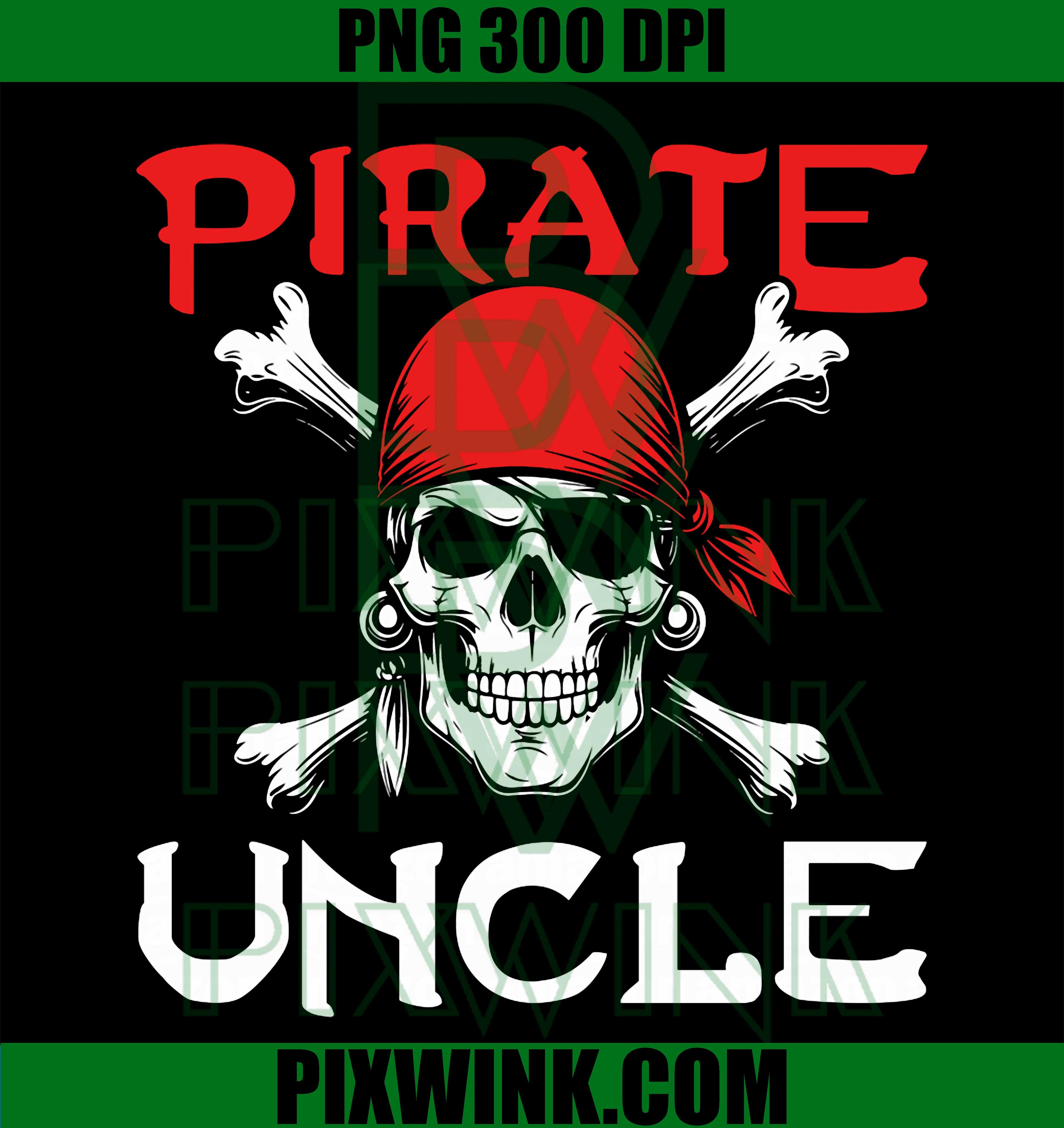 Pirate Uncle PNG, Funny Pirate PNG, Family Humor PNG
