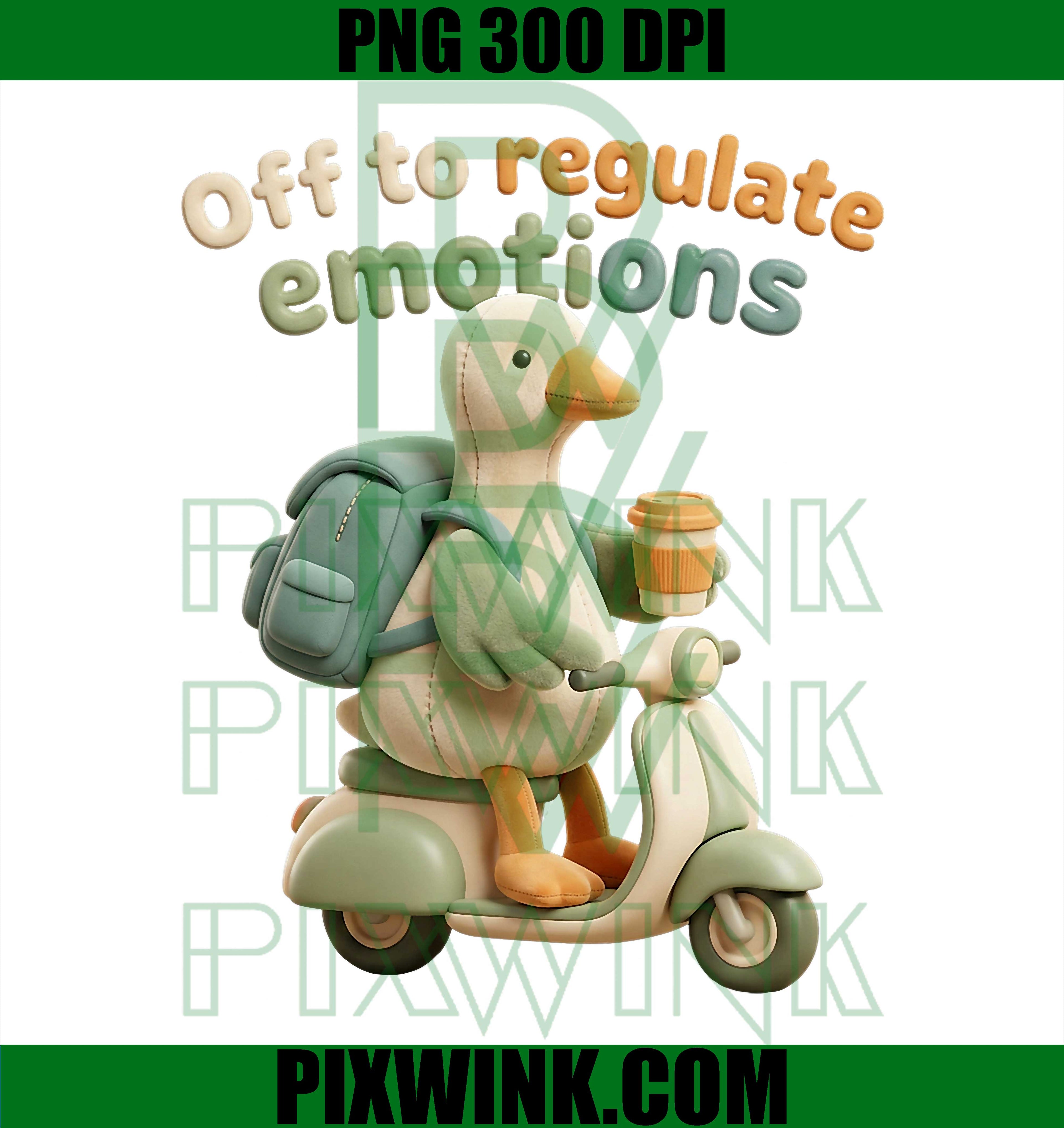 Off to Regulate Emotions Goose PNG, Funny Mental Health Counselor Goose PNG