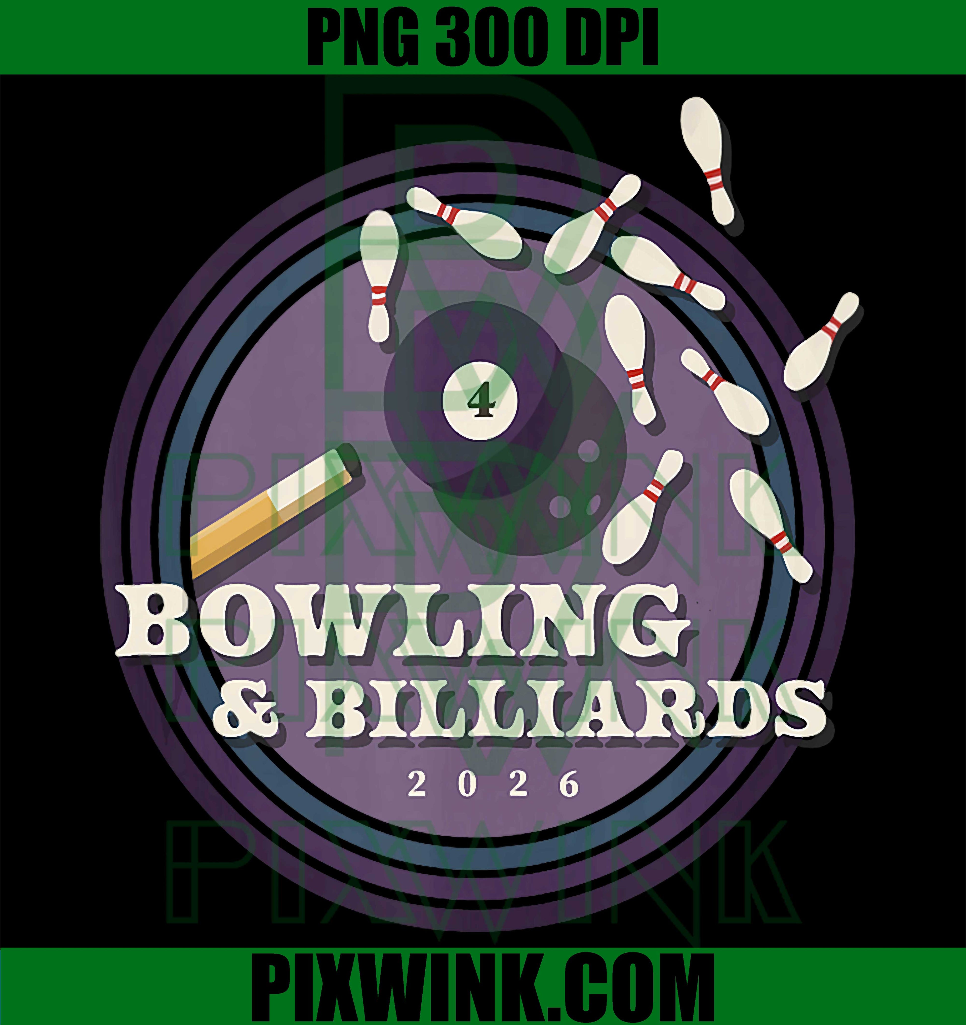 Bowling & Billiards League Design, 2026 Four Ball PNG