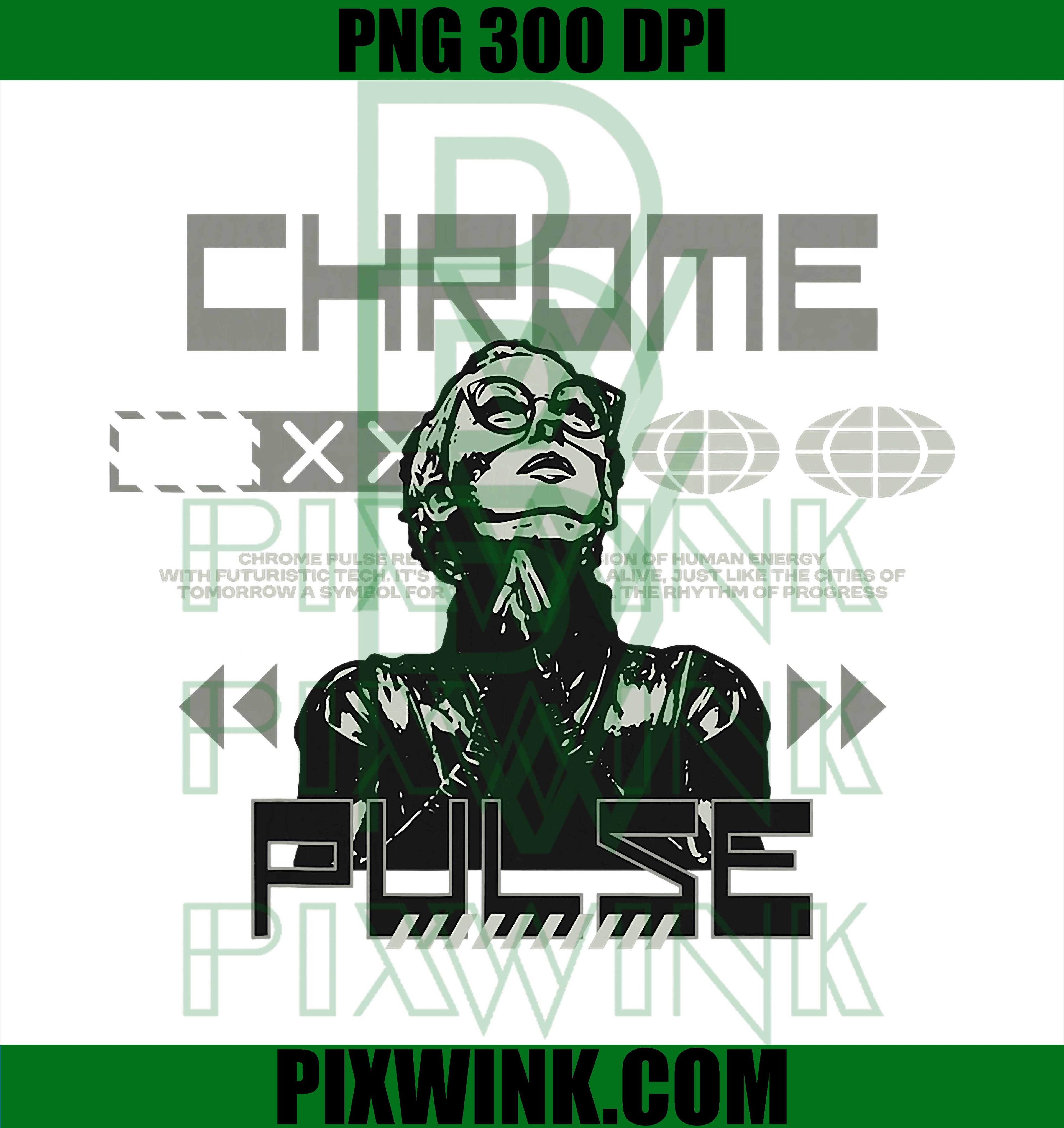 Chrome Pulse Y2K Streetwear PNG, Futuristic Retro Streetwear Text PNG