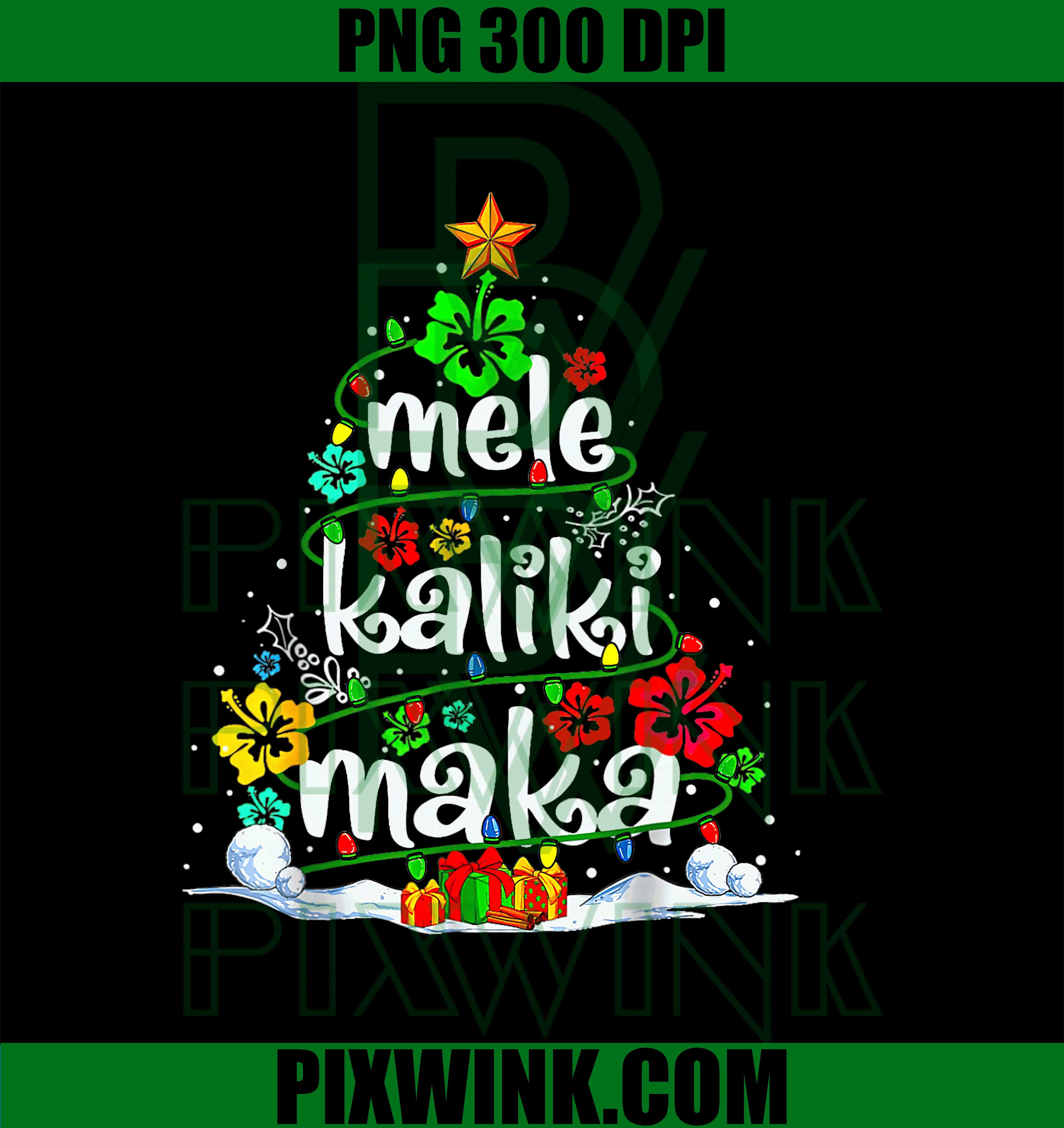 Mele Kalikimaka, Tropical Christmas Hawaiian Santa Xmas Tree PNG