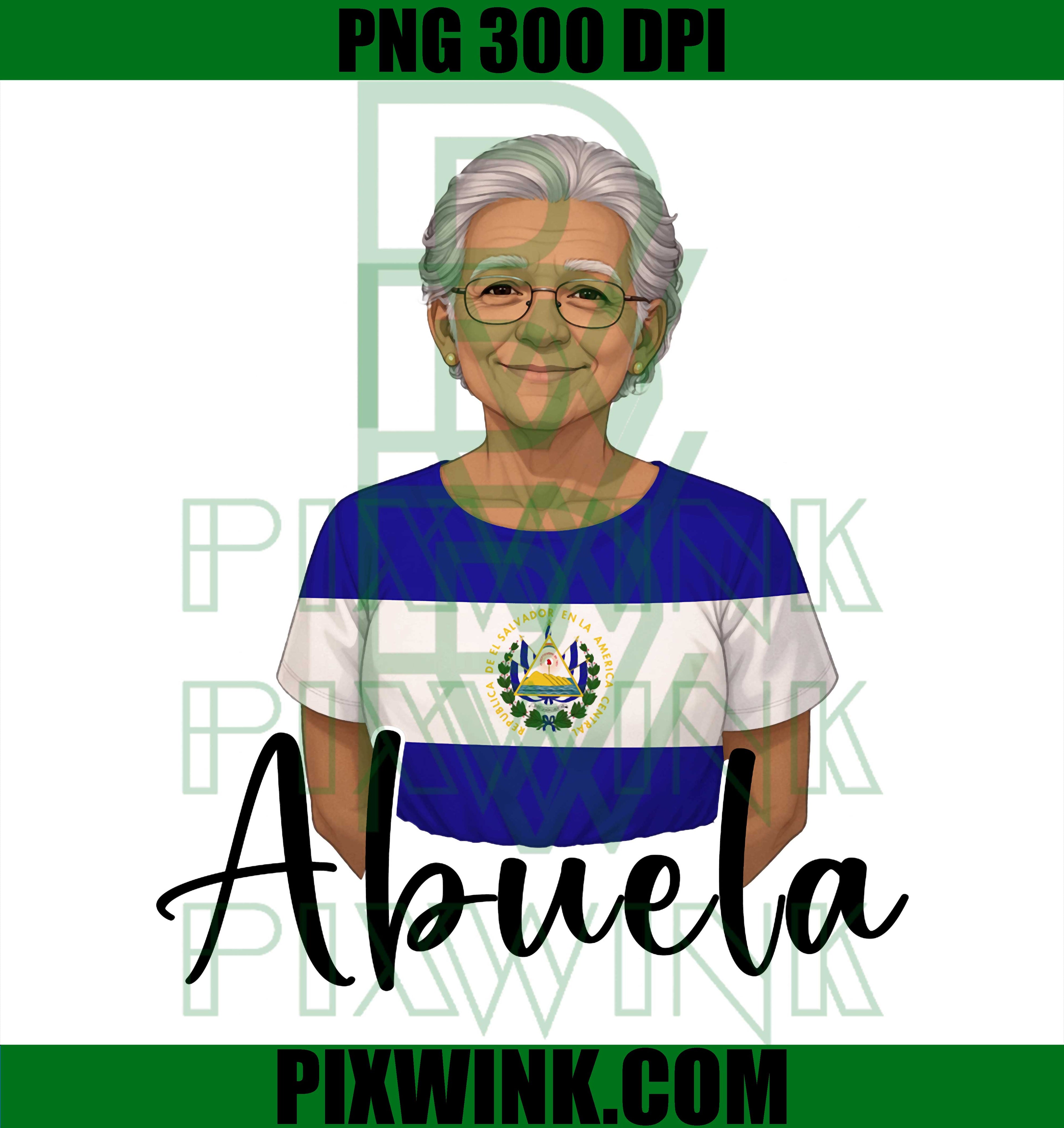 Salvadoran Grandma PNG, Abuela El Salvador Flag Pride Graphic PNG