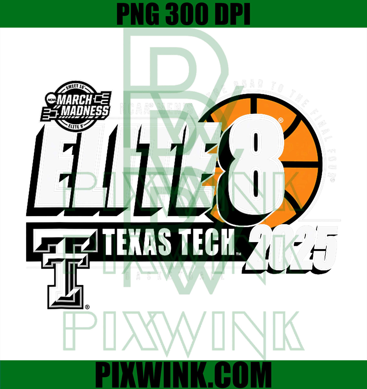 Texas Tech Red Raiders, Elite 8 2025, Basketball Dunk PNG
